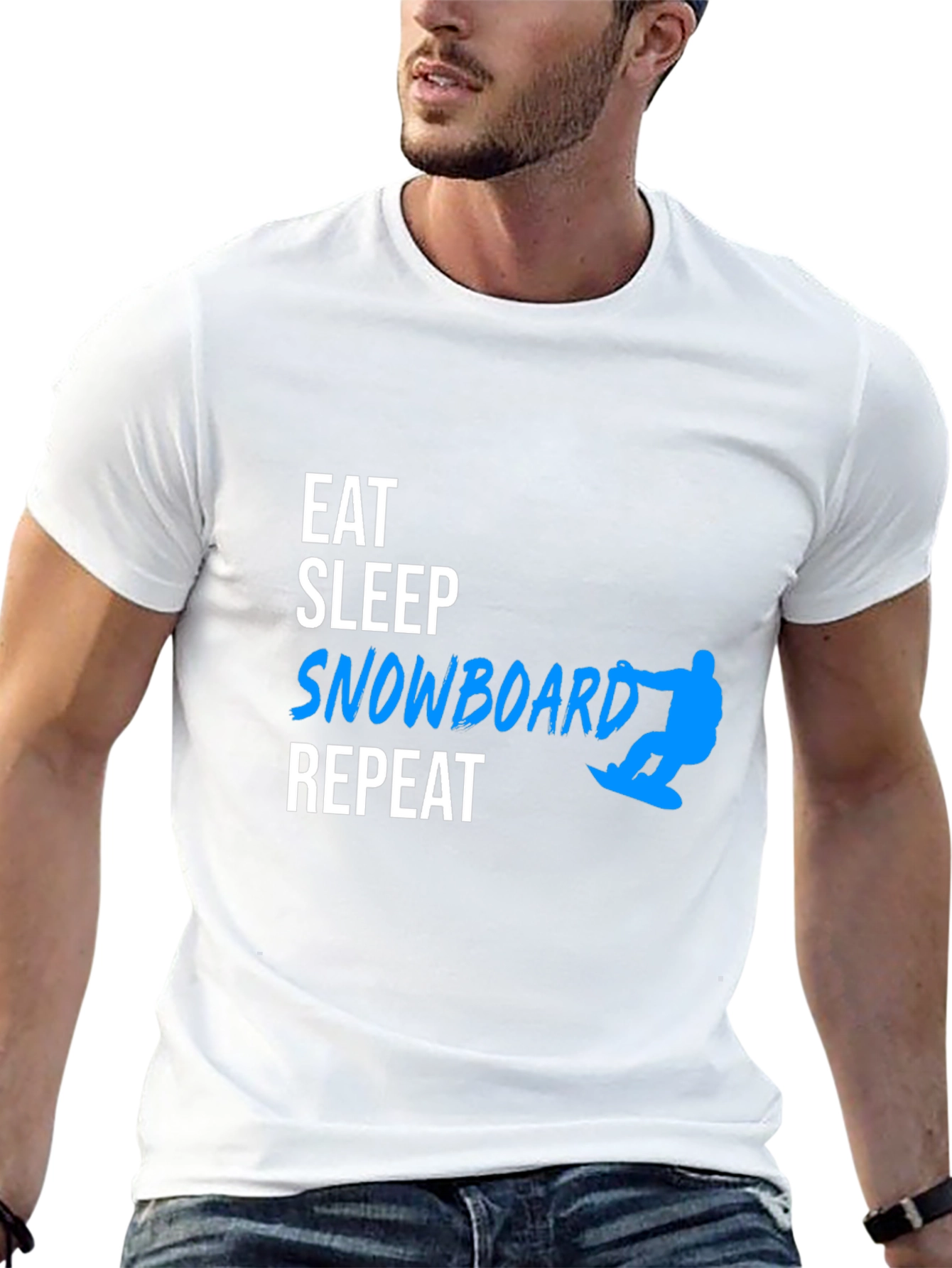 Eat Sleep Snowboard Repeat Black T-Shirt