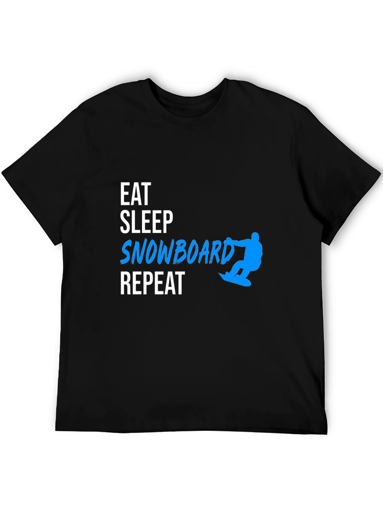 Eat Sleep Snowboard Repeat Black T-Shirt