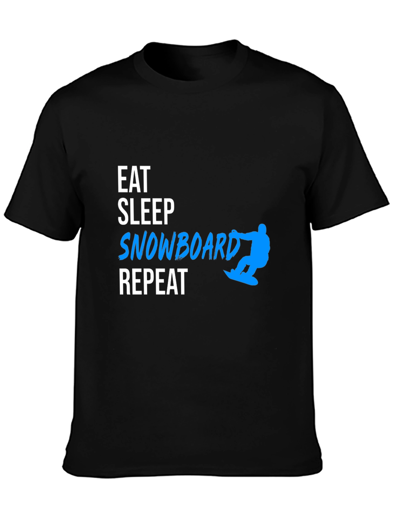 Eat Sleep Snowboard Repeat Black T-Shirt