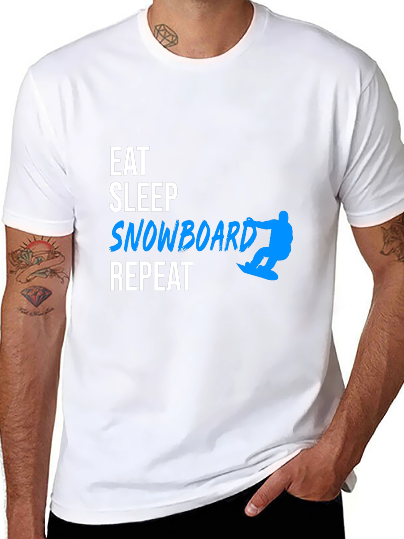 Eat Sleep Snowboard Repeat Black T-Shirt