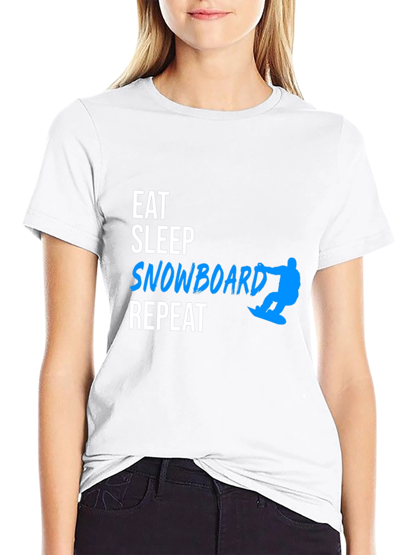 Eat Sleep Snowboard Repeat Black T-Shirt