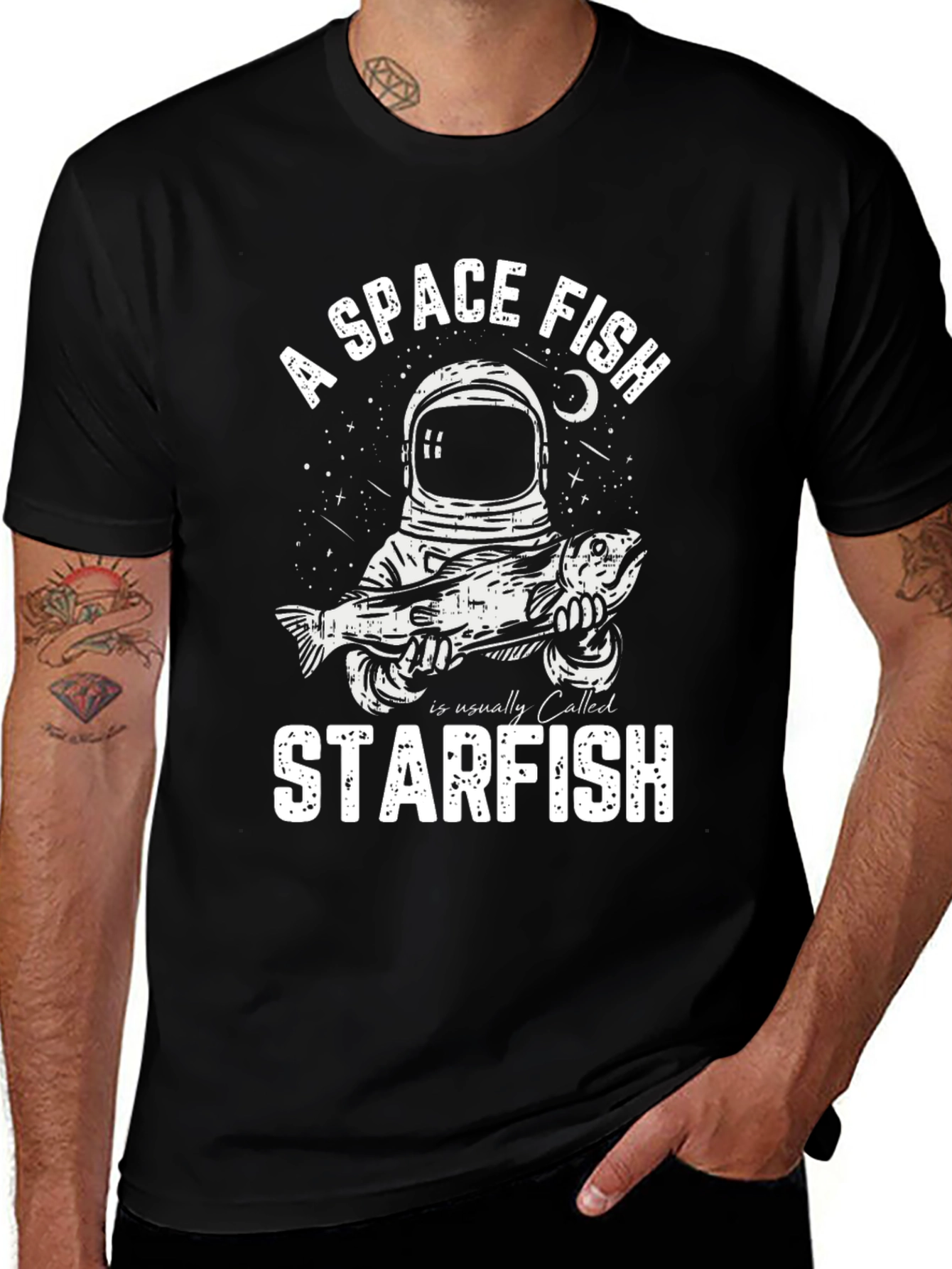 A Space Fish Starfish Graphic Tee