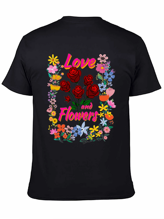 Love and Flowers Graphic T-Shirt