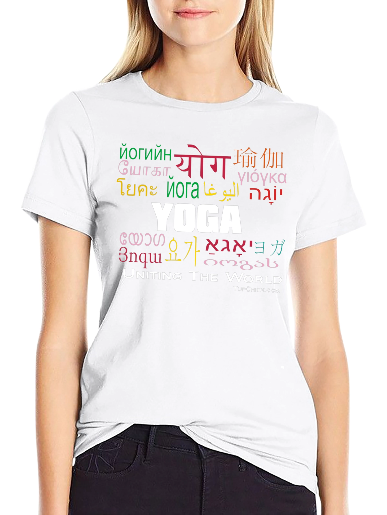 Yoga Uniting The World Black T-Shirt