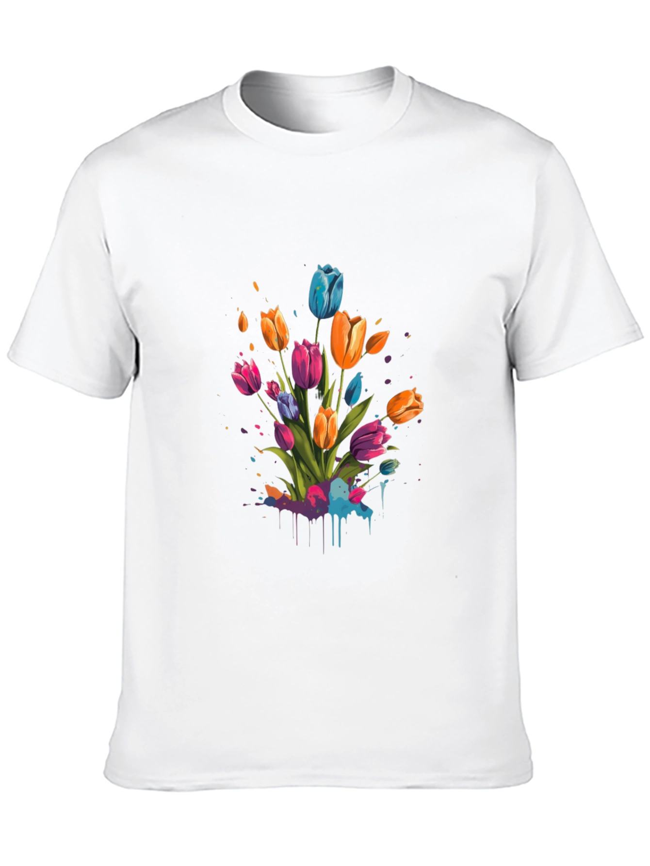 Tulip Splash Black T-Shirt