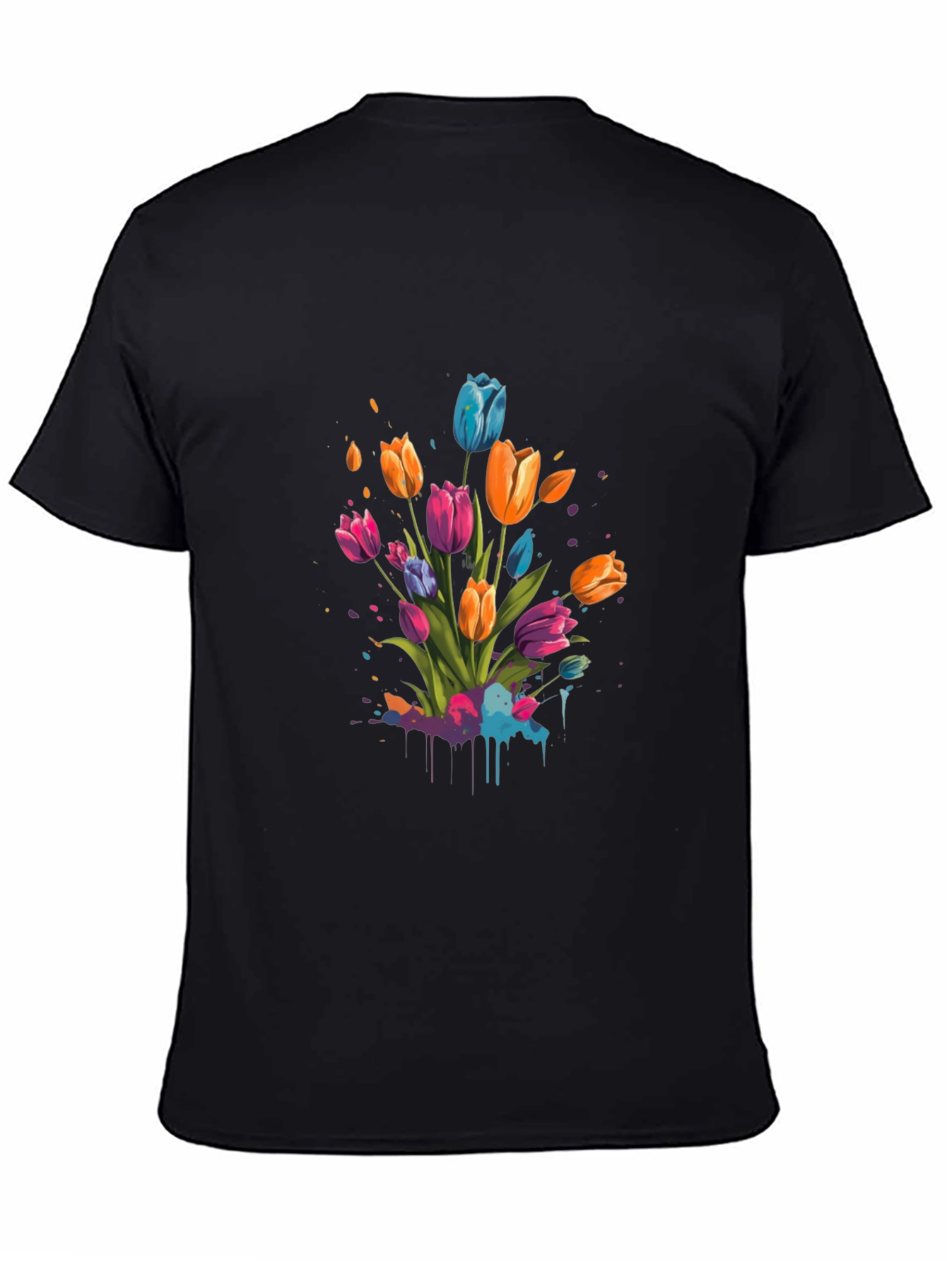 Tulip Splash Black T-Shirt