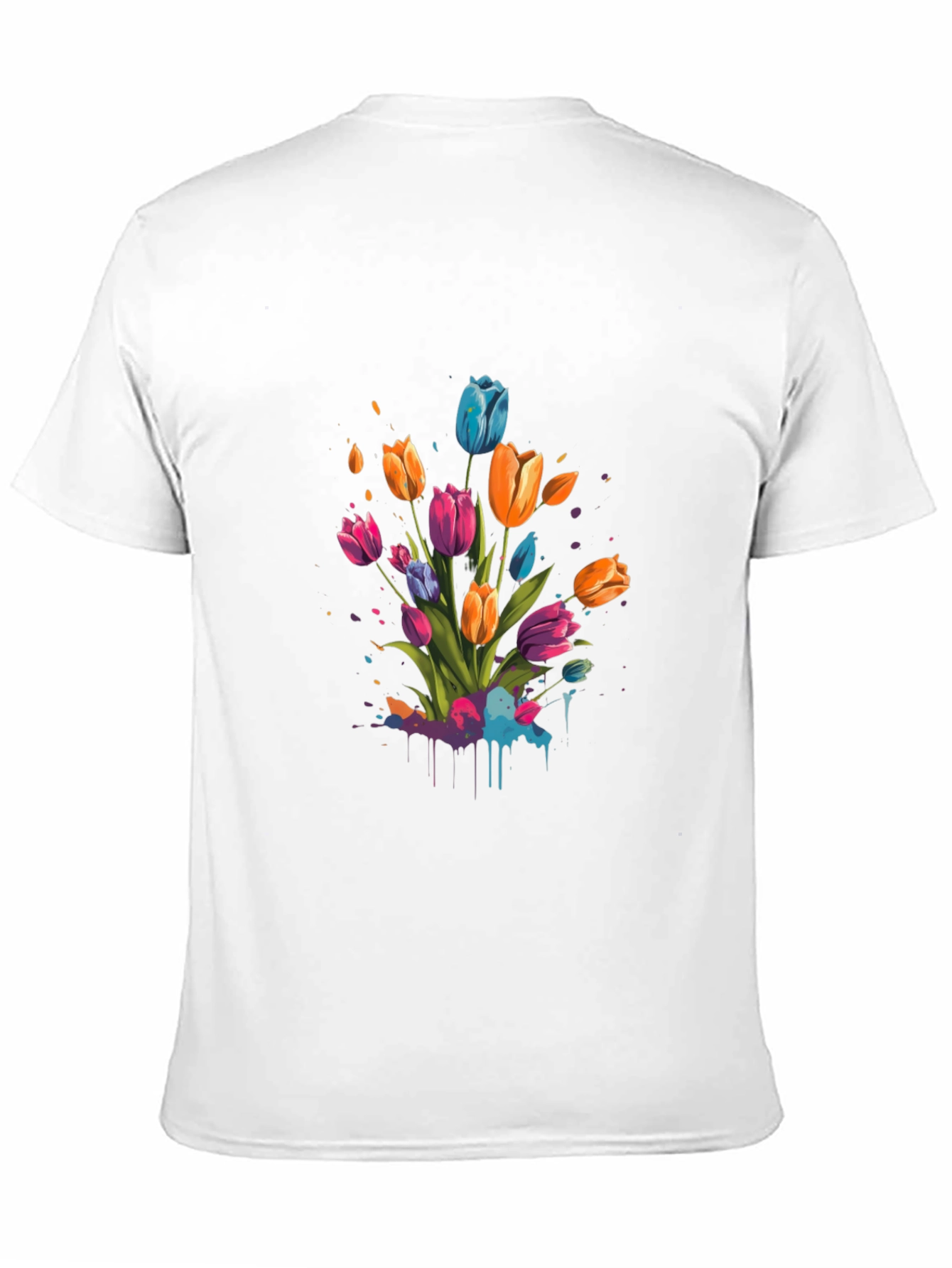Tulip Splash Black T-Shirt