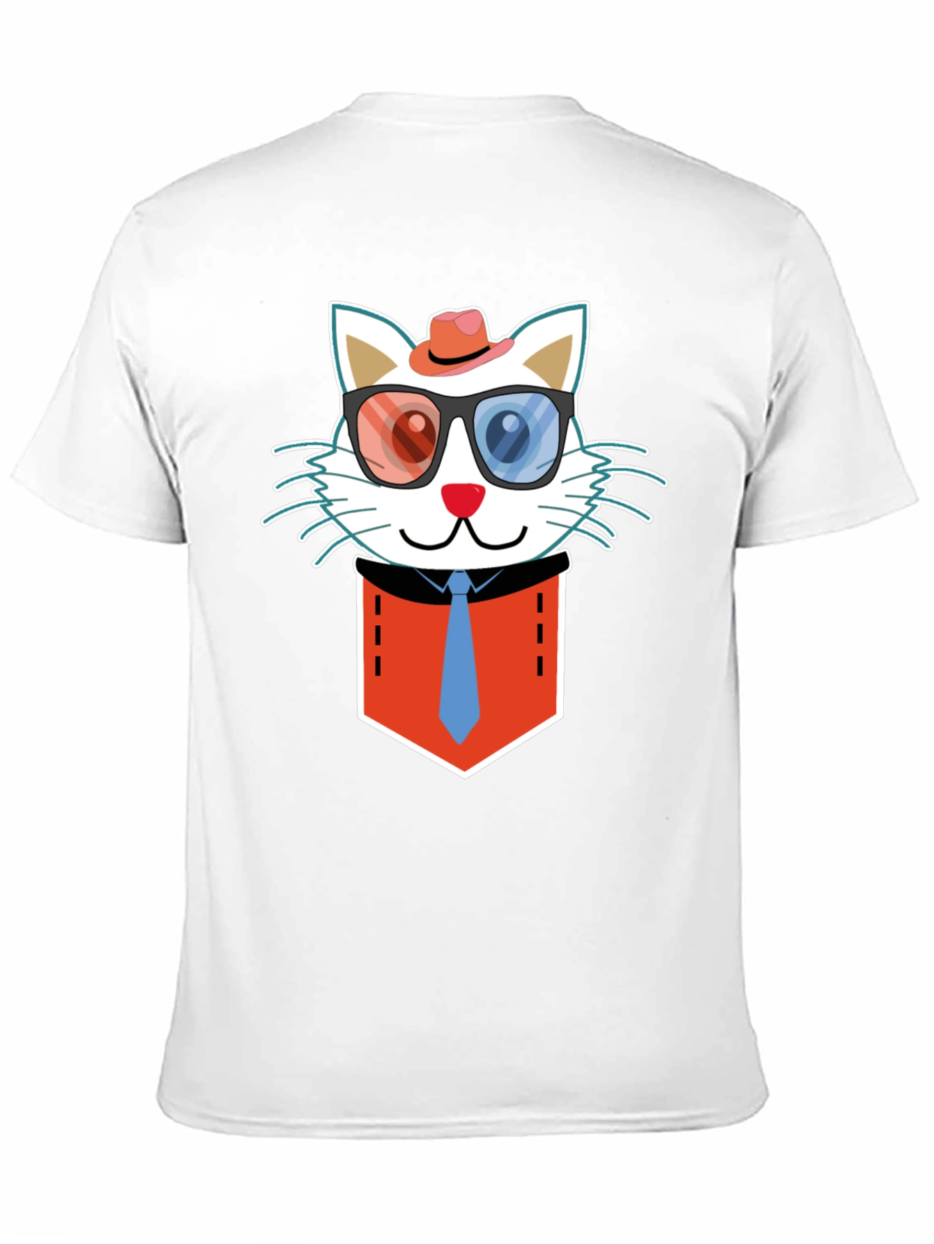 Cat in Pocket T-Shirt - Funny Graphic Tee
