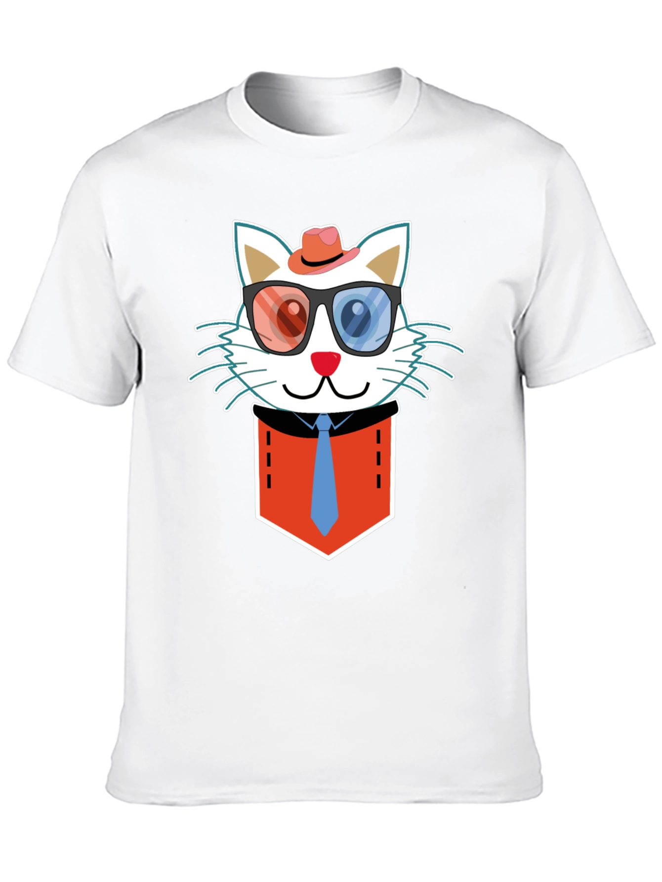 Cat in Pocket T-Shirt - Funny Graphic Tee