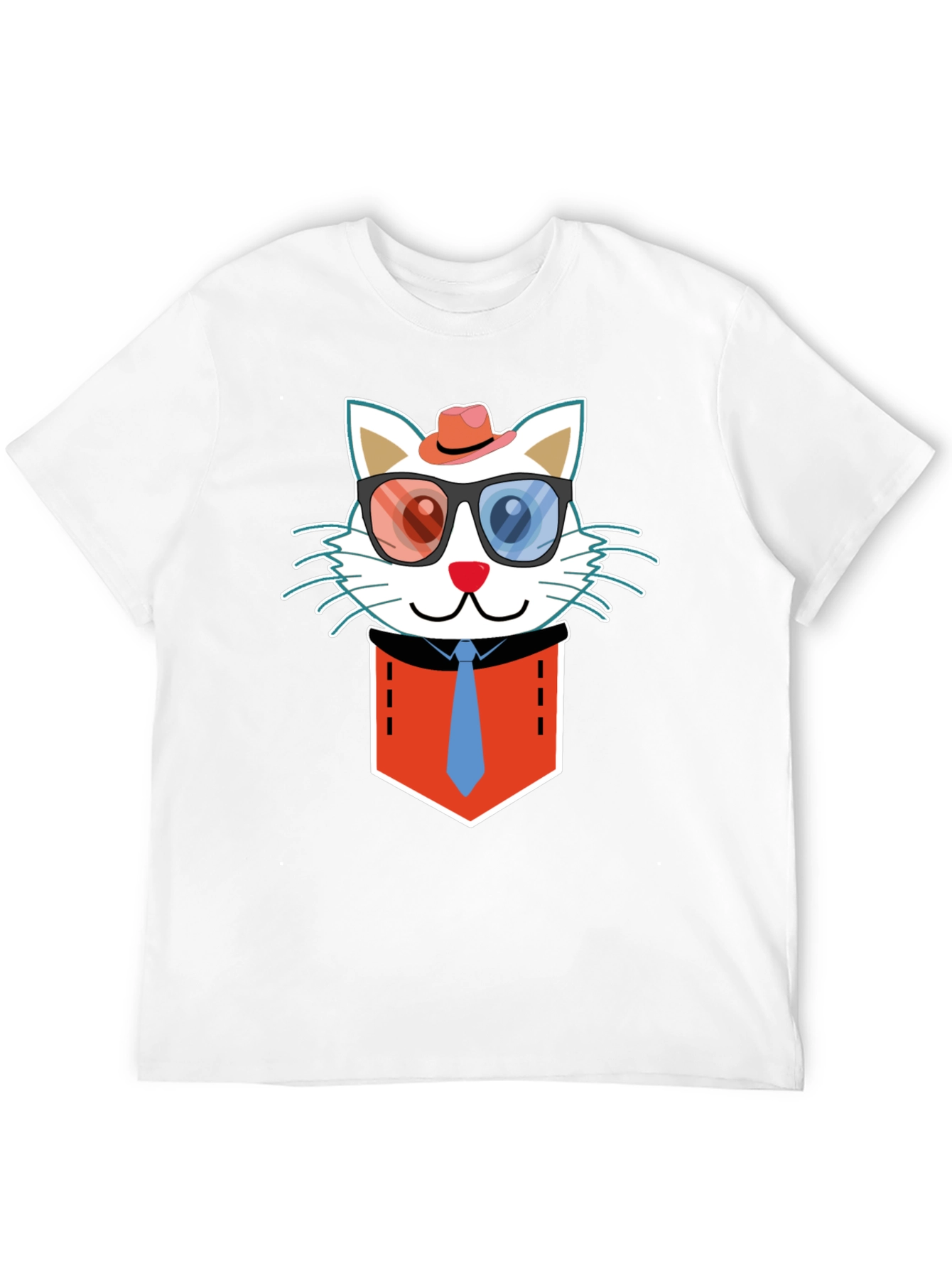Cat in Pocket T-Shirt - Funny Graphic Tee
