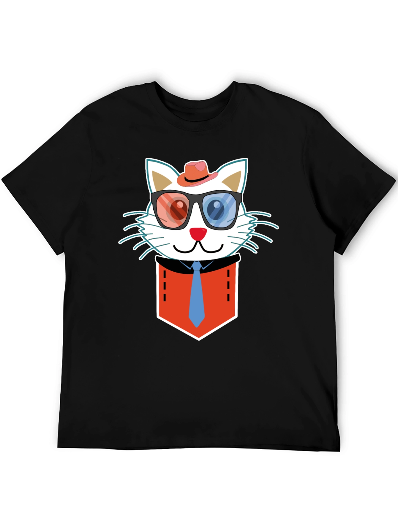 Cat in Pocket T-Shirt - Funny Graphic Tee