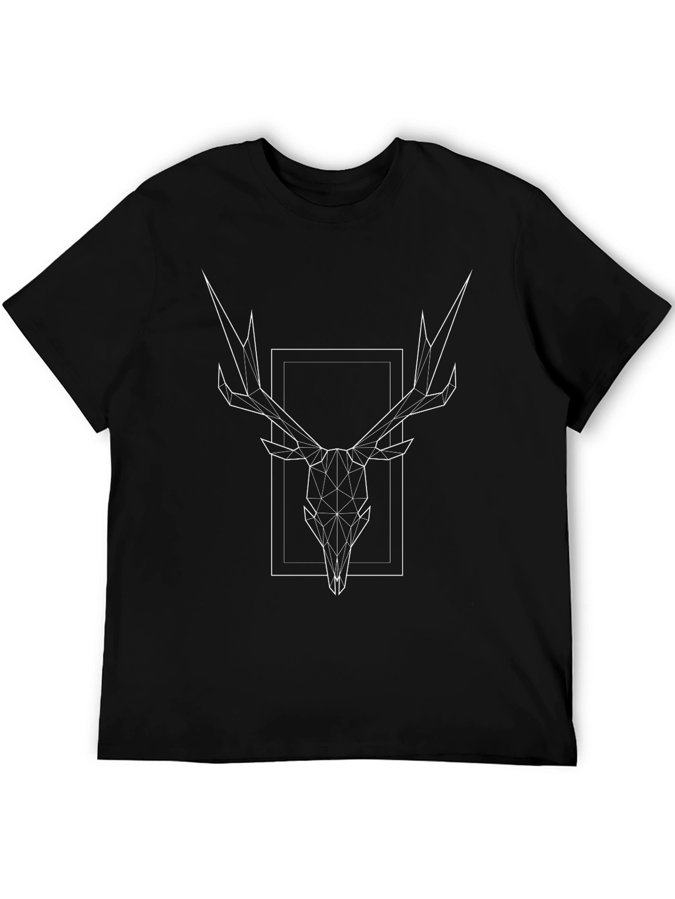 Geometric Deer Skull Black Tee