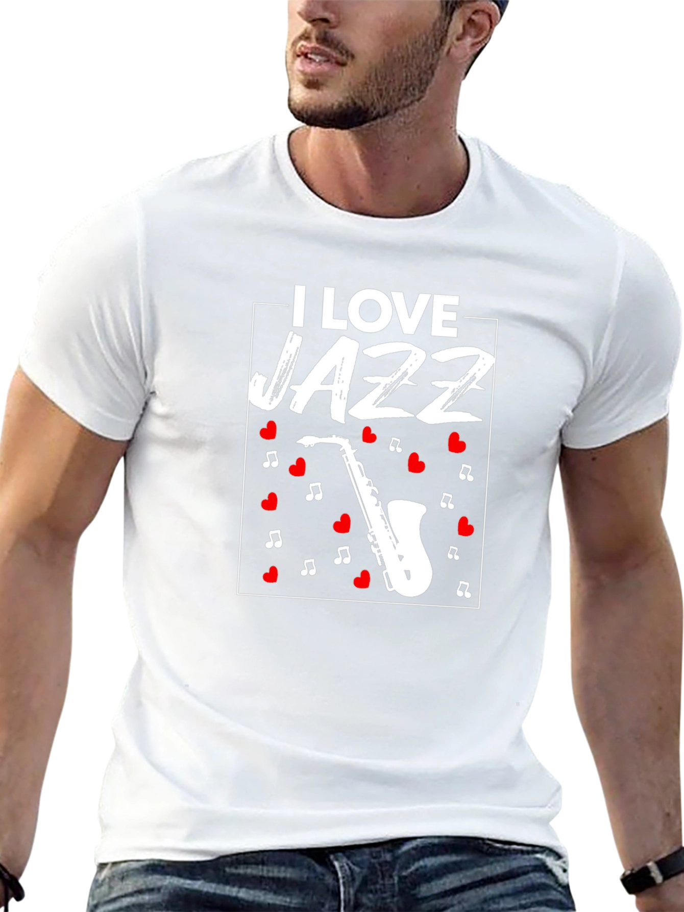 I Love Jazz T-Shirt - Saxophone Music Tee