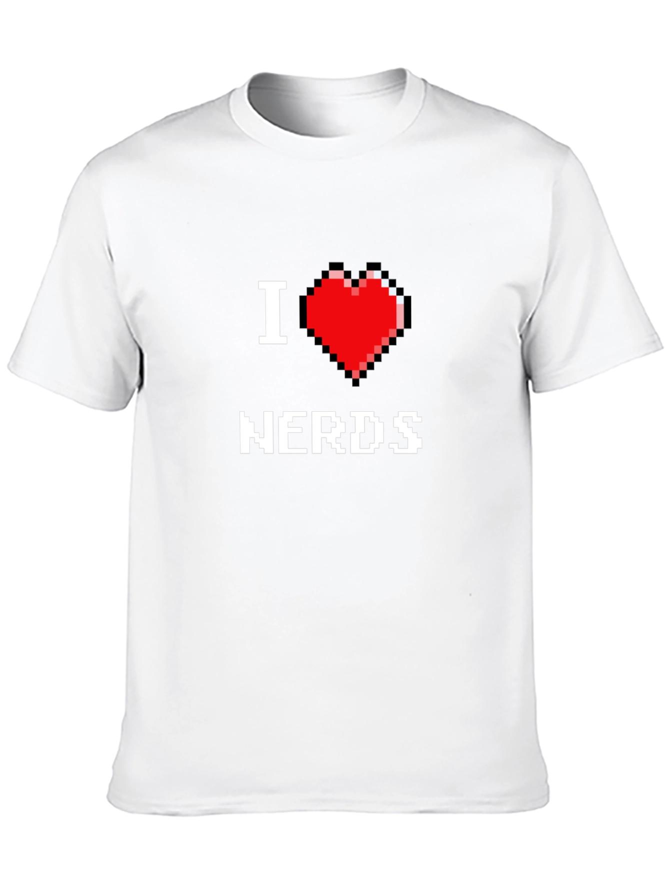 I Heart Nerds Pixel Art Black Graphic Tee