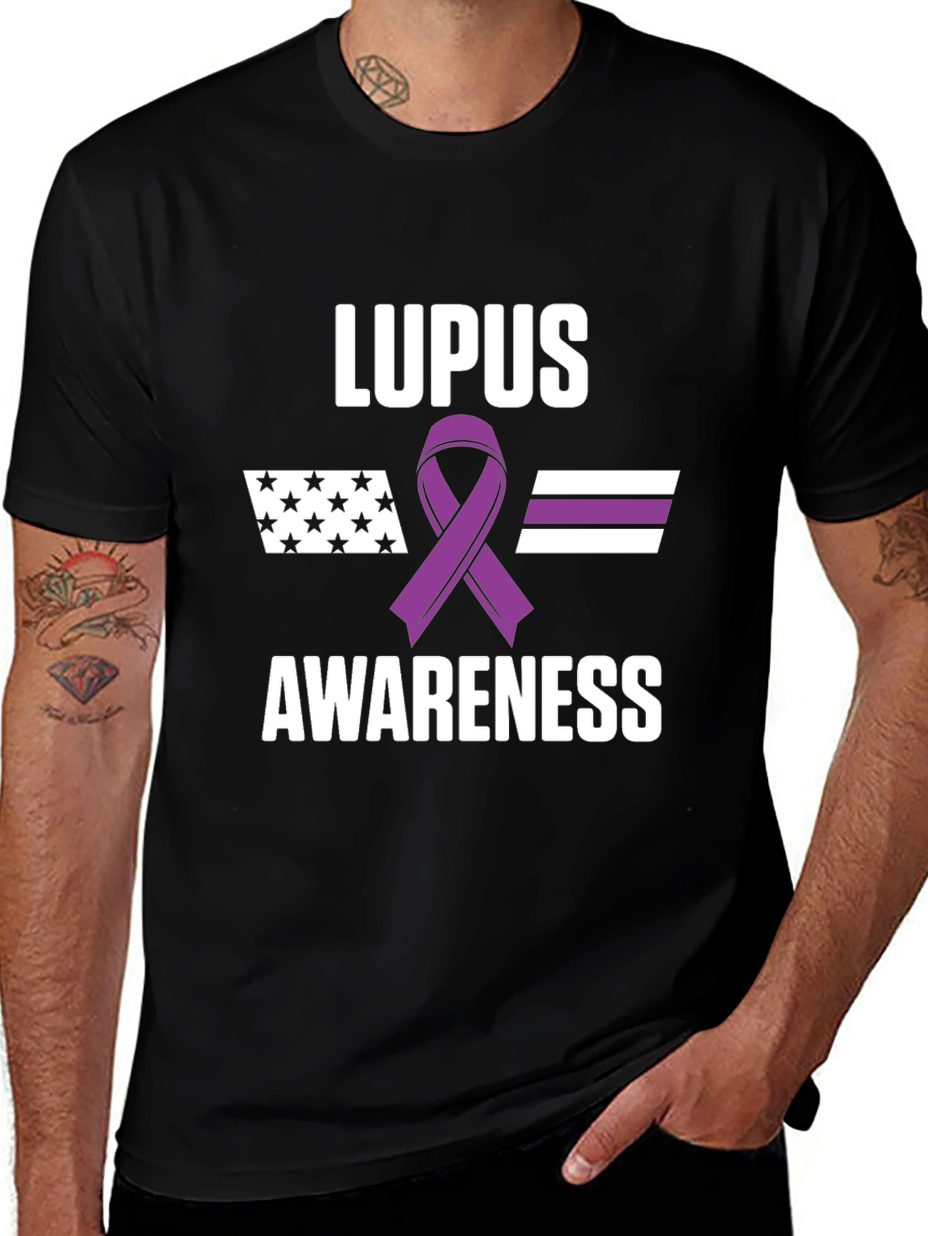 Lupus Awareness Ribbon Graphic Tee
