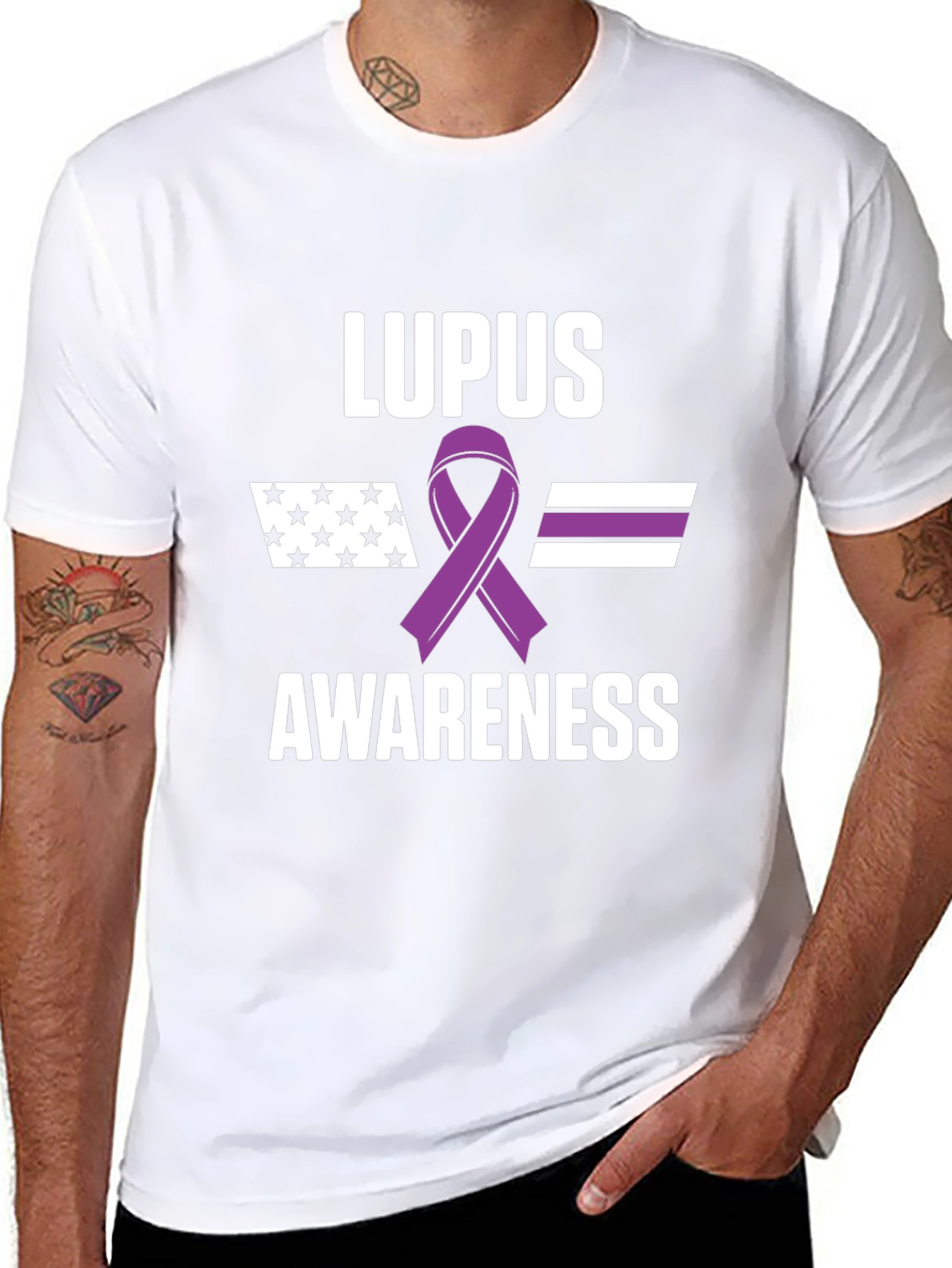 Lupus Awareness Ribbon Graphic Tee