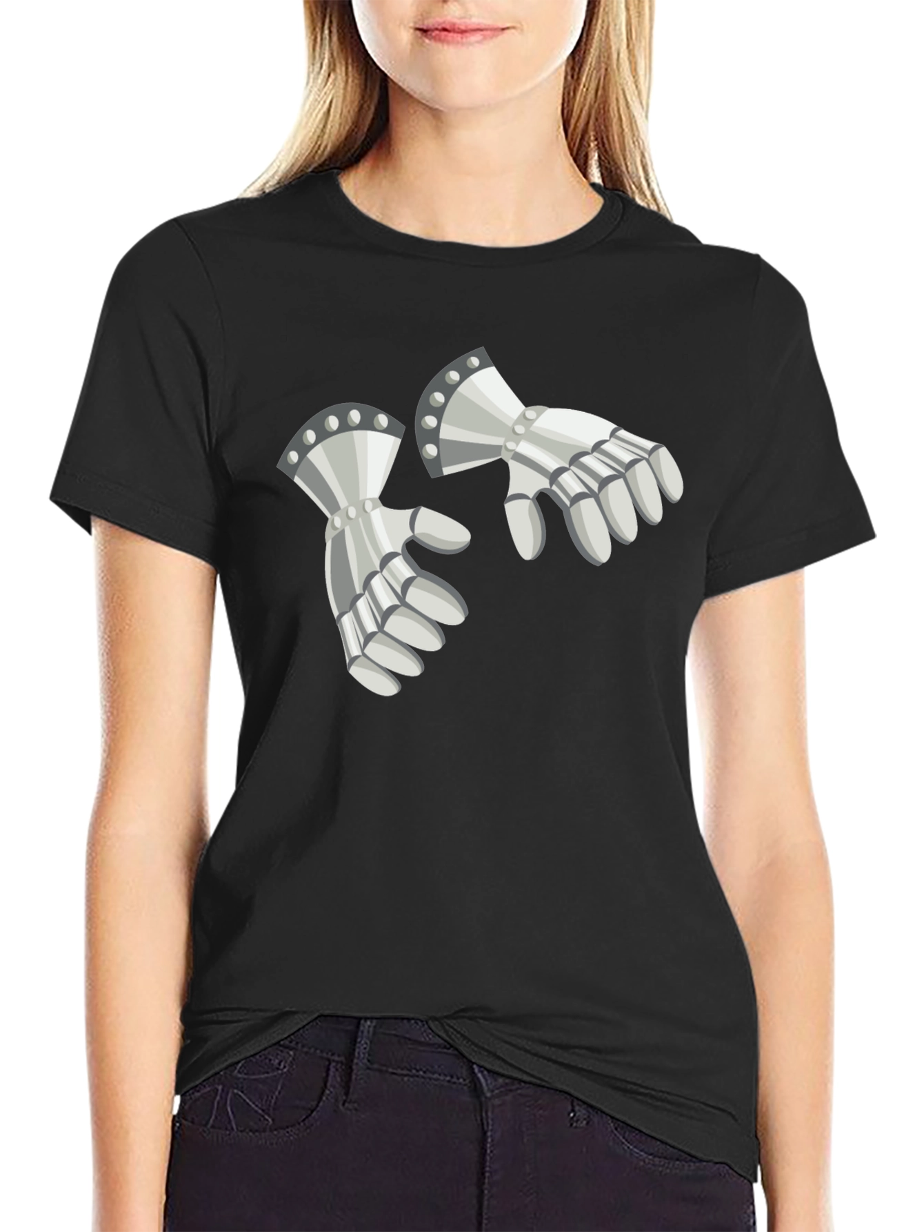 Knightly Gauntlets Graphic Tee - Medieval Humor