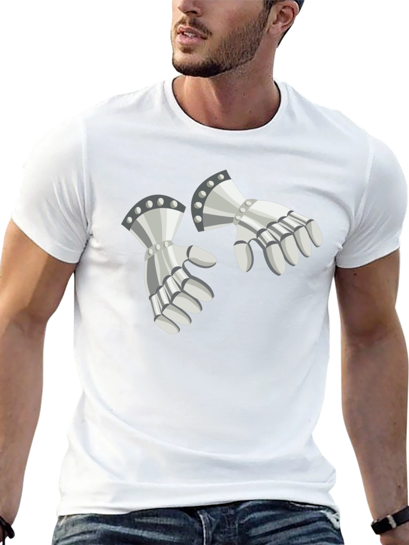Knightly Gauntlets Graphic Tee - Medieval Humor