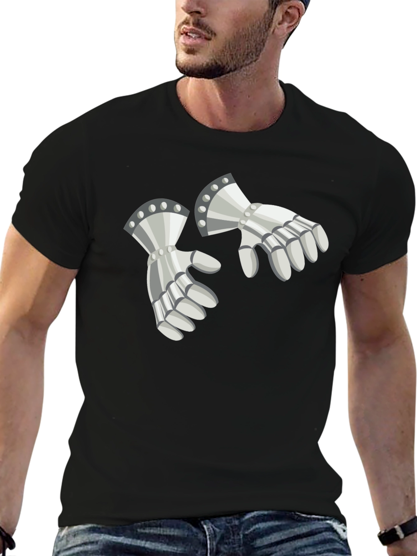 Knightly Gauntlets Graphic Tee - Medieval Humor