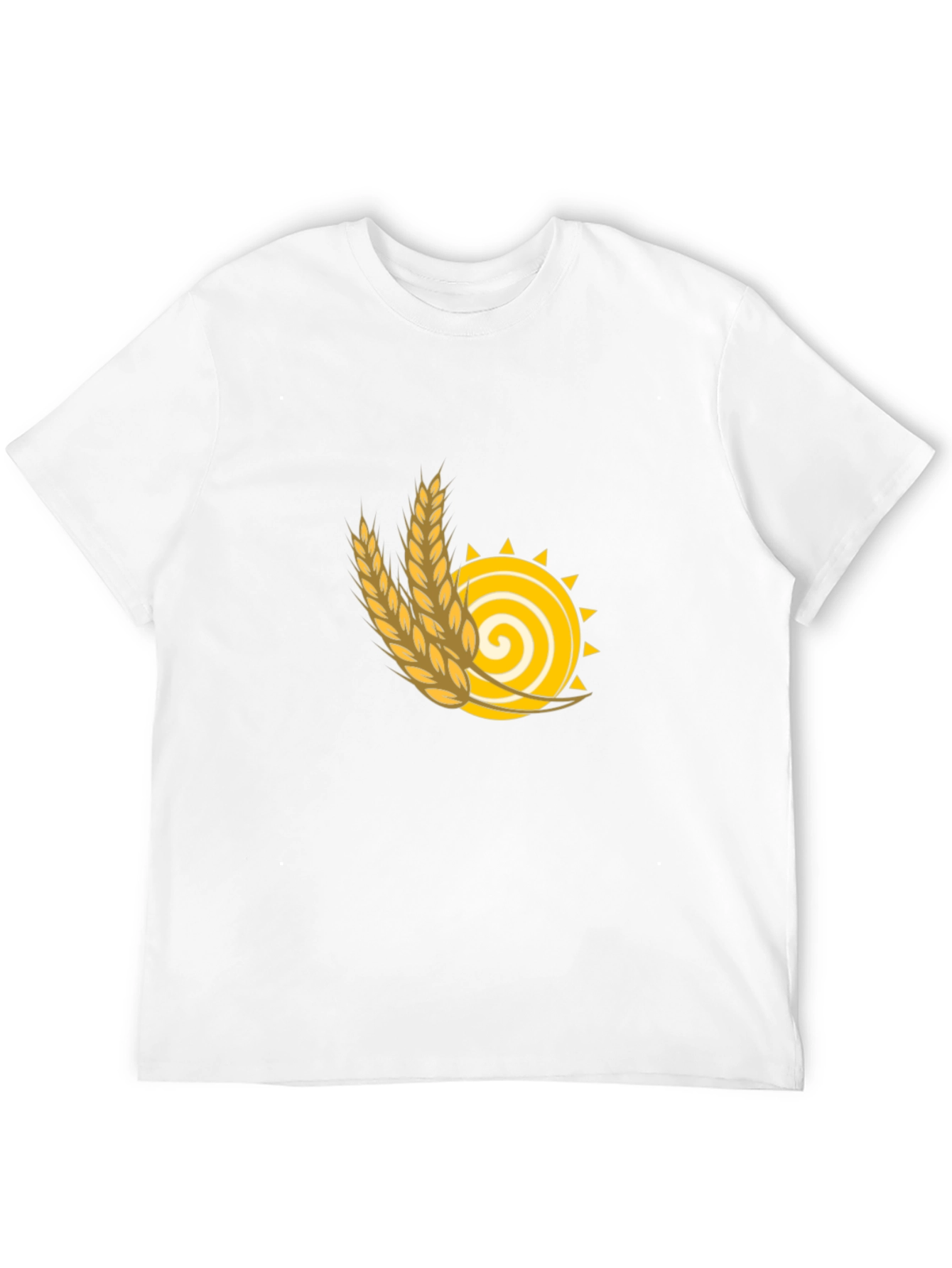 Wheat Sun Graphic Tee - Black Cotton T-Shirt