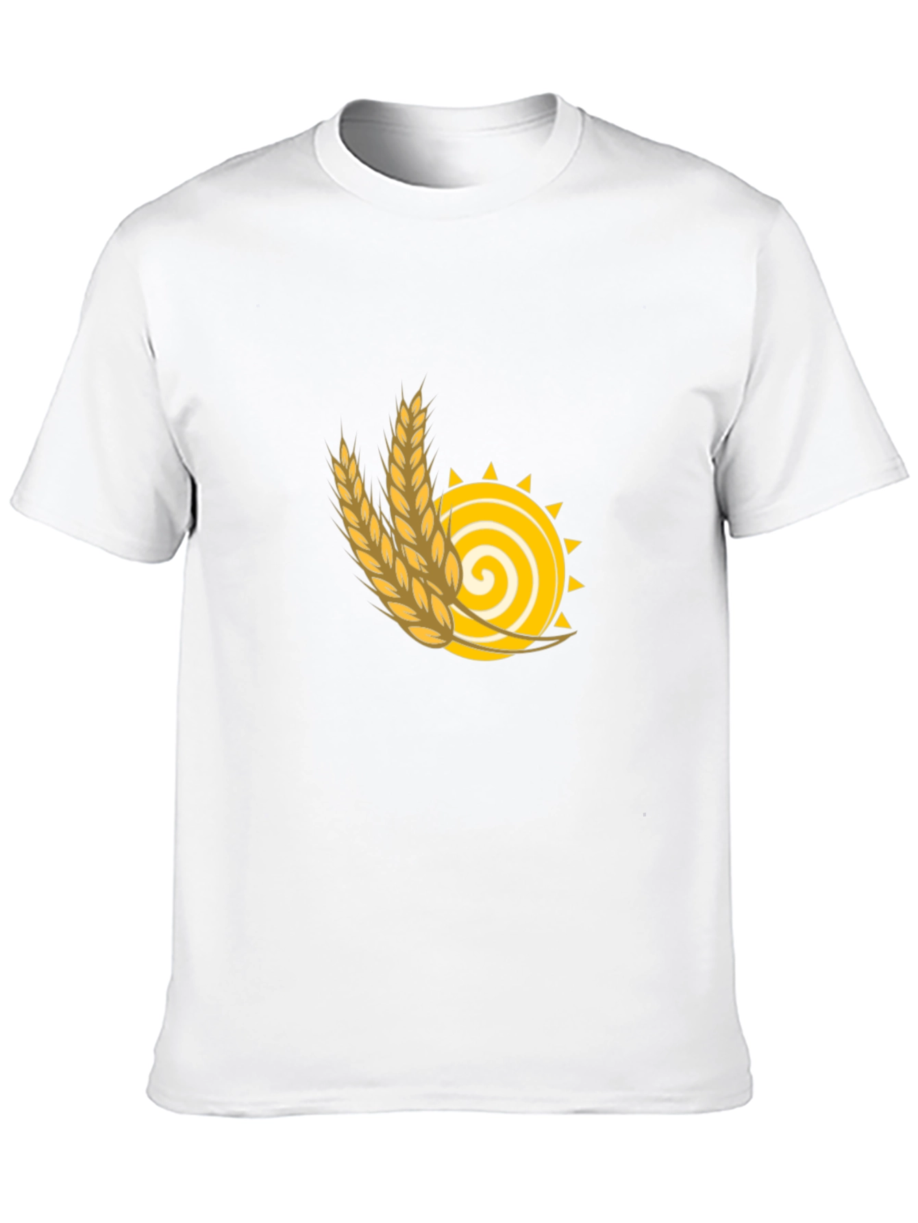 Wheat Sun Graphic Tee - Black Cotton T-Shirt