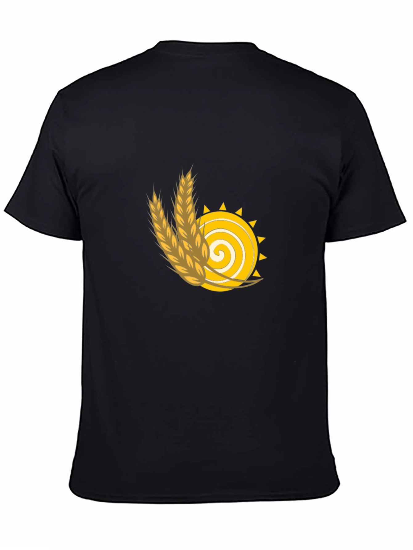 Wheat Sun Graphic Tee - Black Cotton T-Shirt