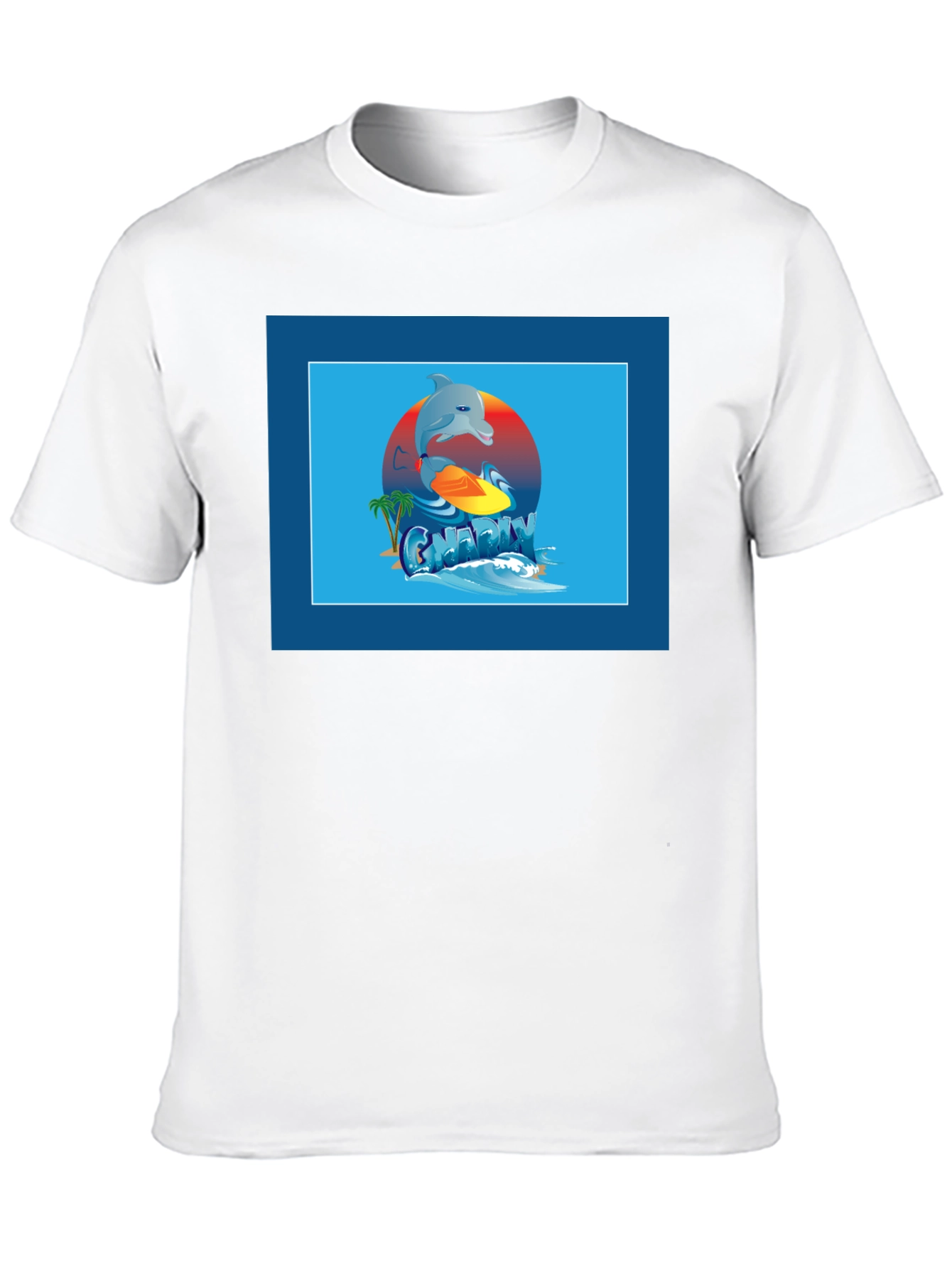 Surfing Dolphin Graphic Tee - Black