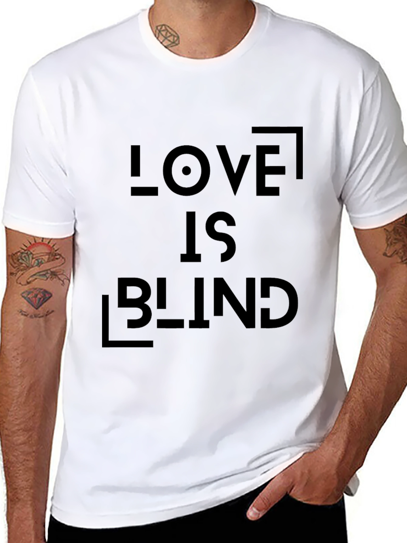 Love is Blind Graphic Tee - Black Casual T-Shirt
