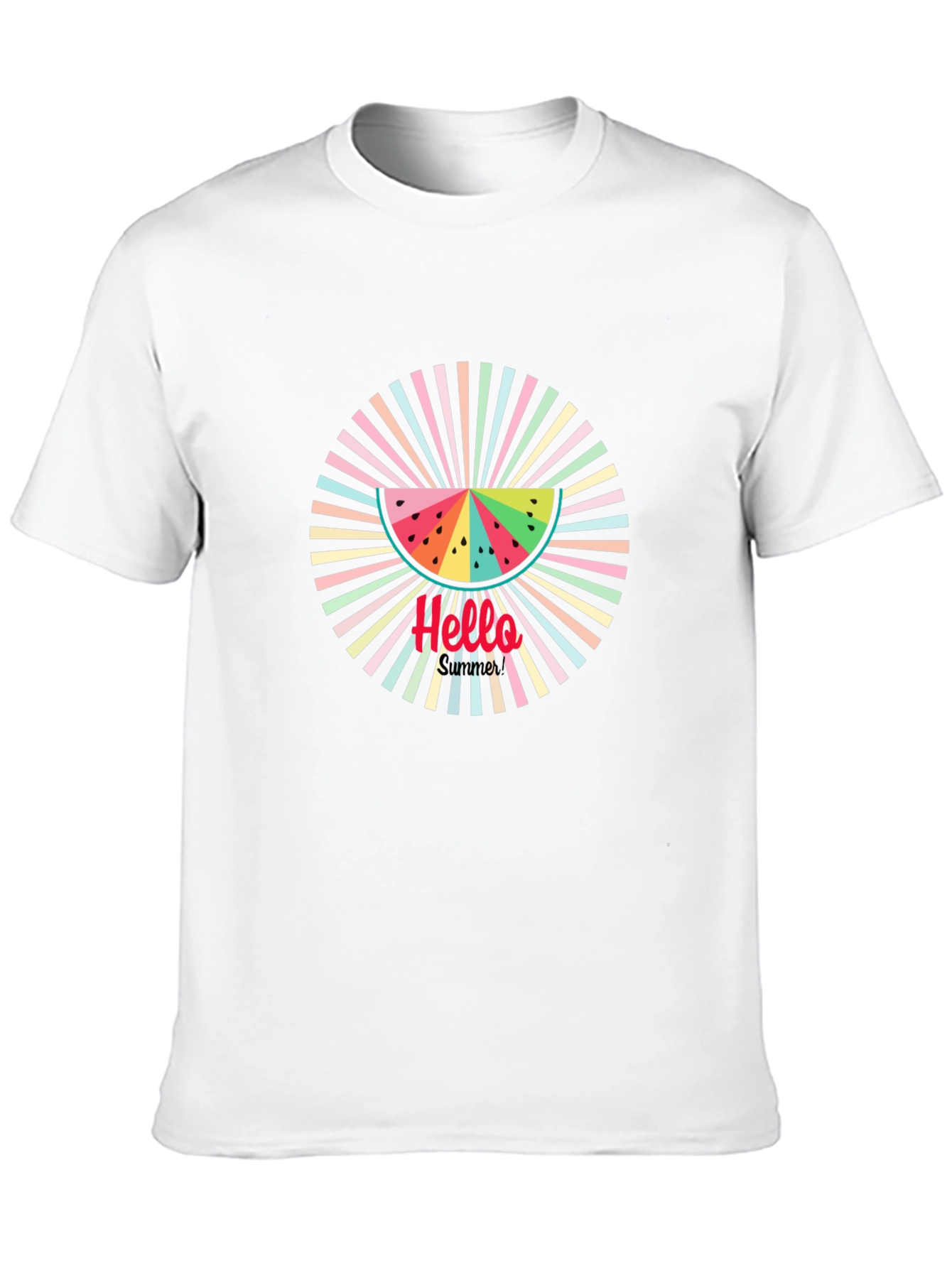 Summer Vibes Black Tee - Watermelon Graphic Print