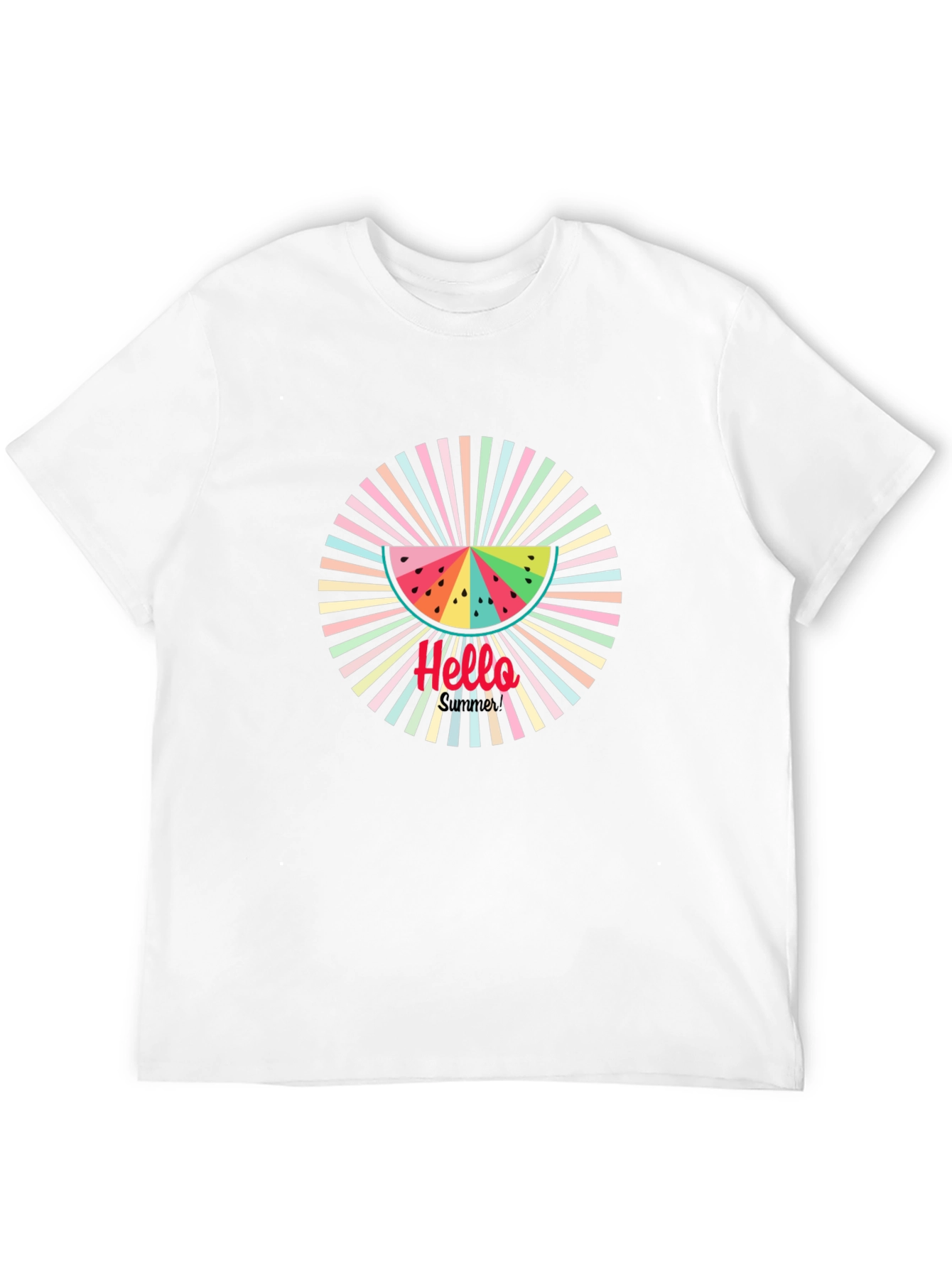 Summer Vibes Black Tee - Watermelon Graphic Print
