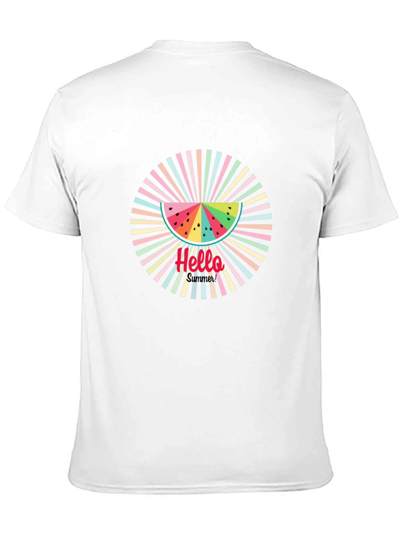Summer Vibes Black Tee - Watermelon Graphic Print
