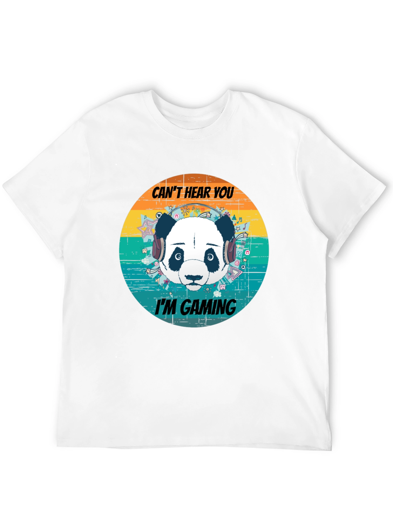 Cant Hear You Im Gaming Panda Graphic T-Shirt