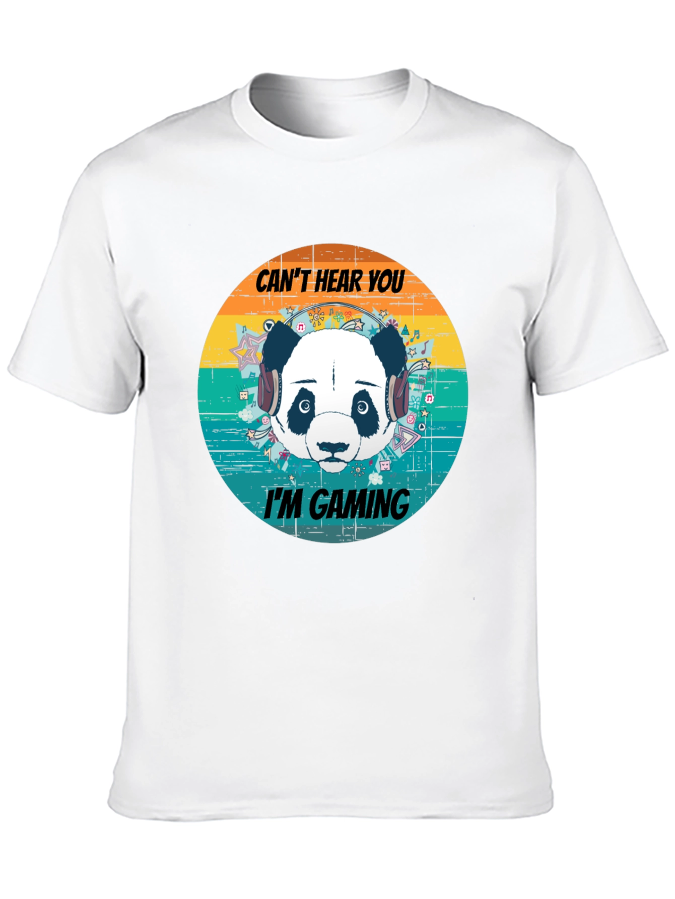 Cant Hear You Im Gaming Panda Graphic T-Shirt