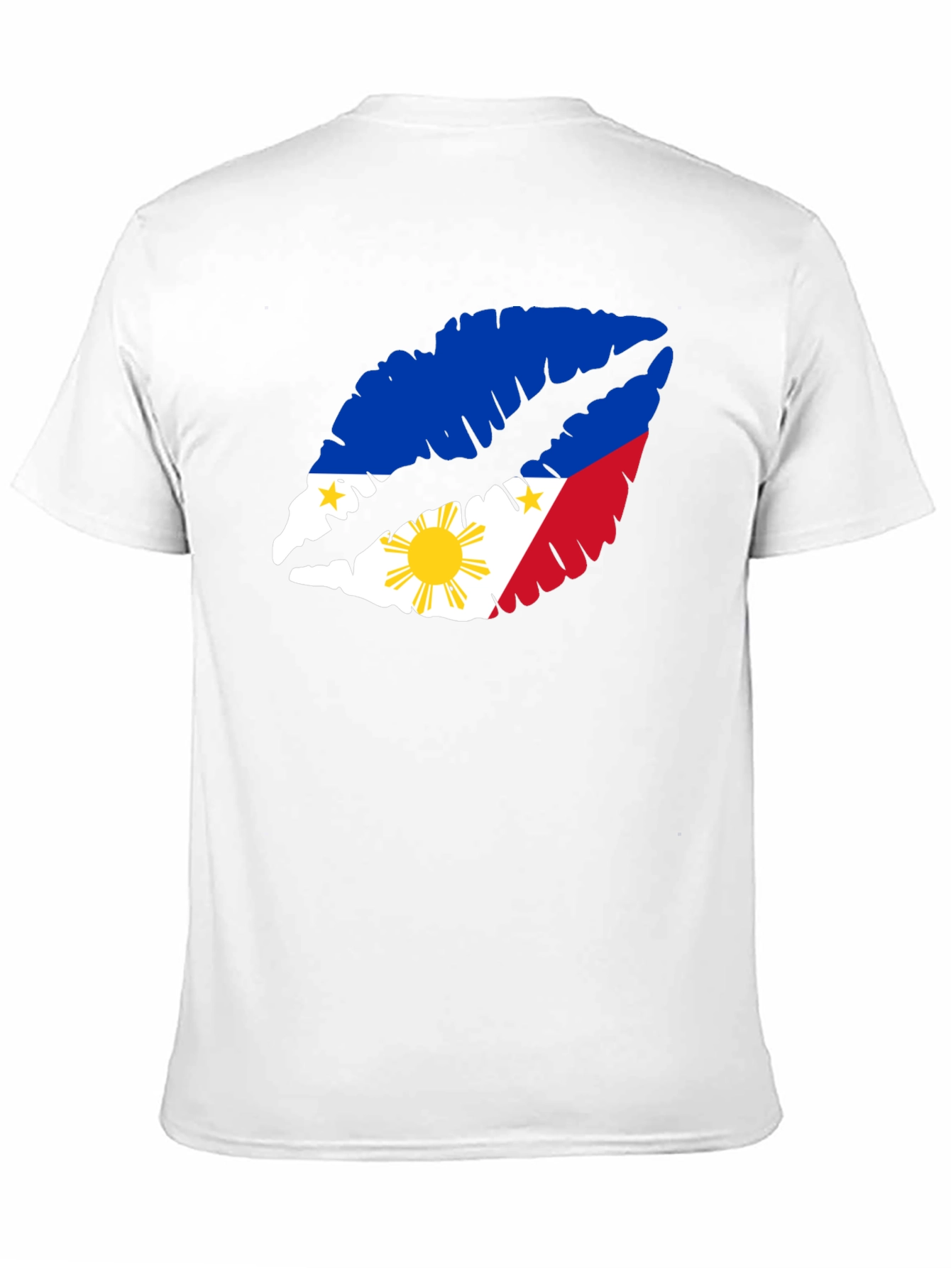 Philippines Flag Lips Black T-Shirt