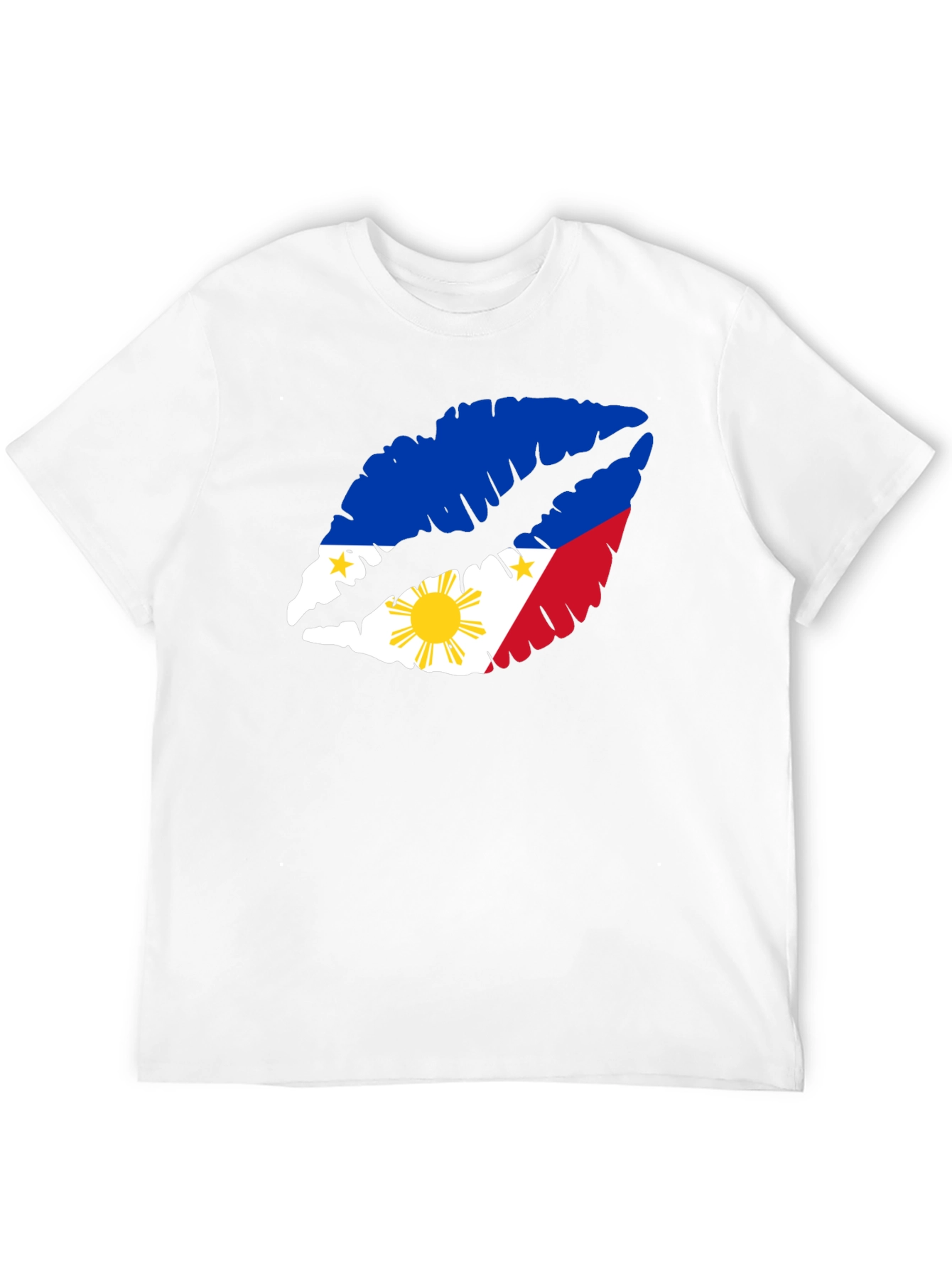 Philippines Flag Lips Black T-Shirt