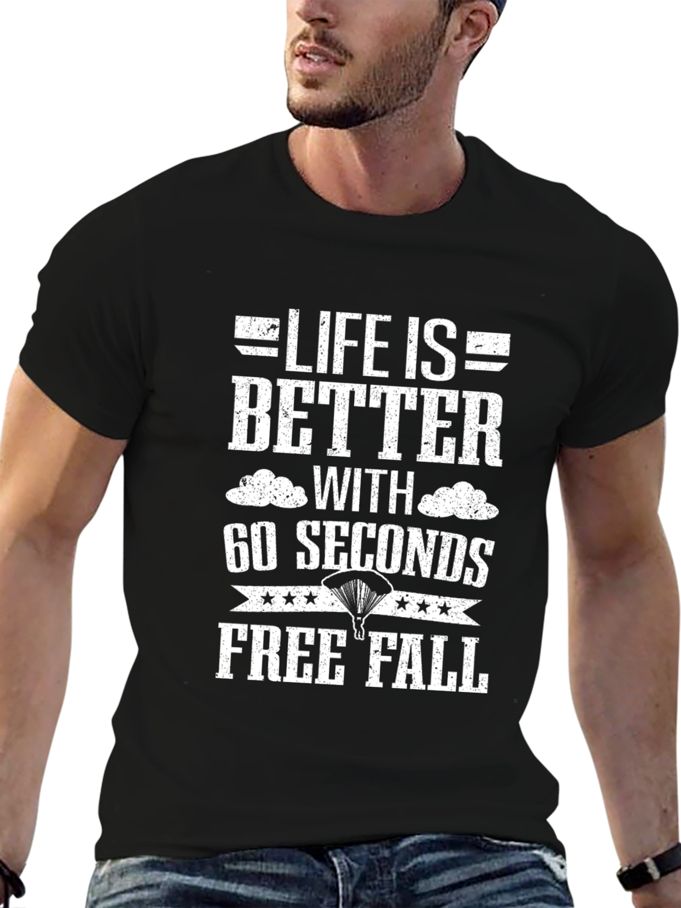 Life is Better Free Fall Black T-Shirt
