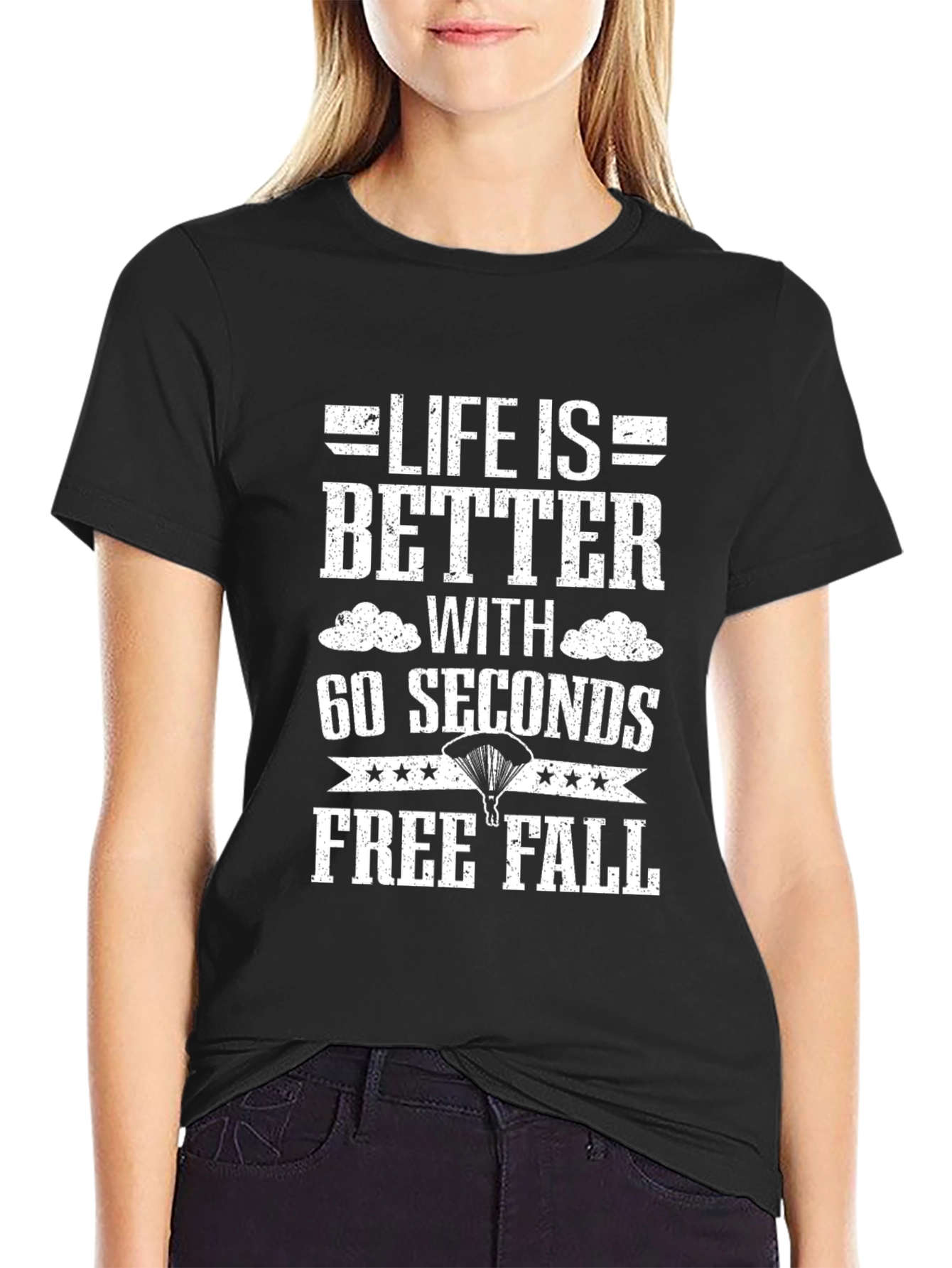 Life is Better Free Fall Black T-Shirt