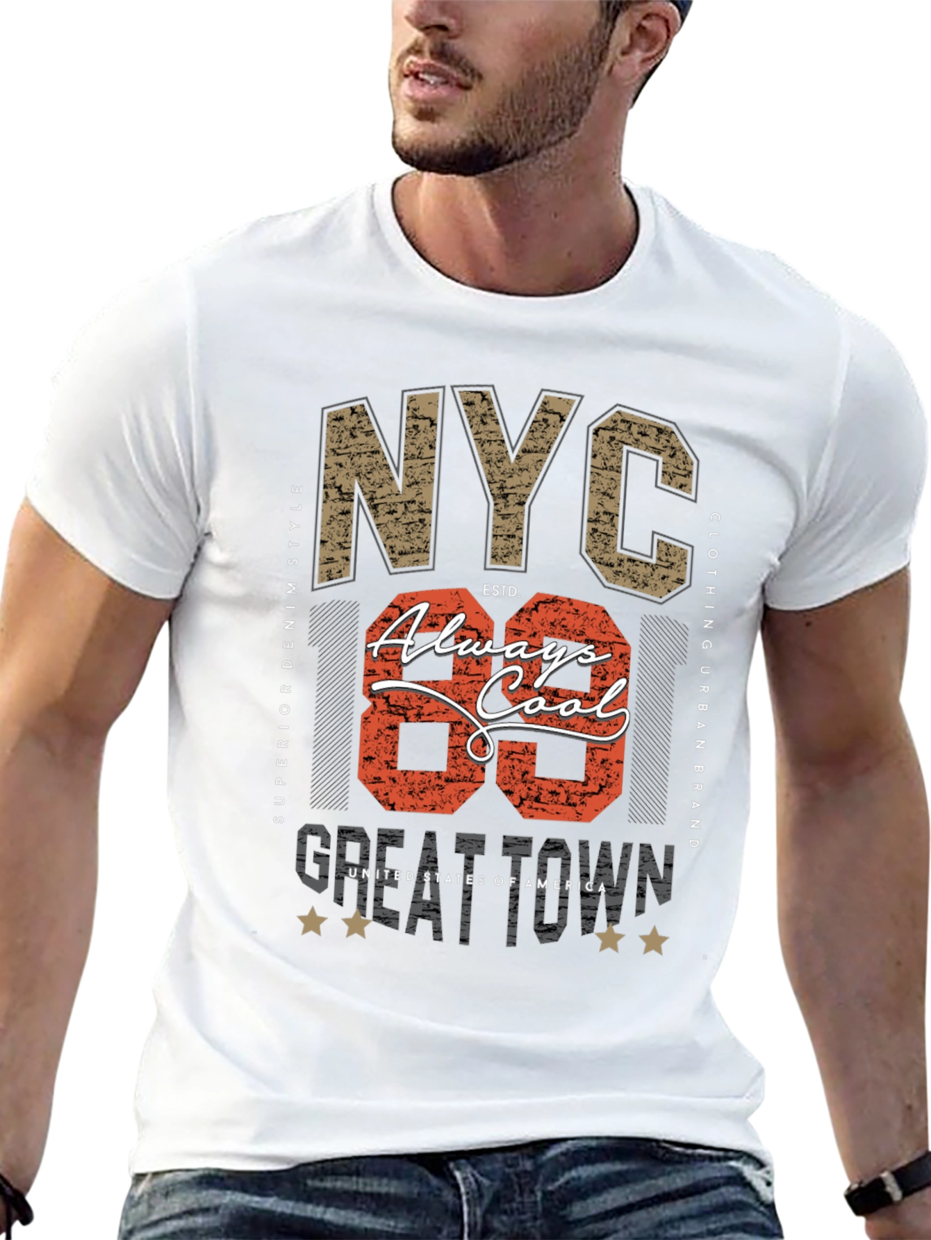 NYC Always Cool Graphic Print Black T-Shirt