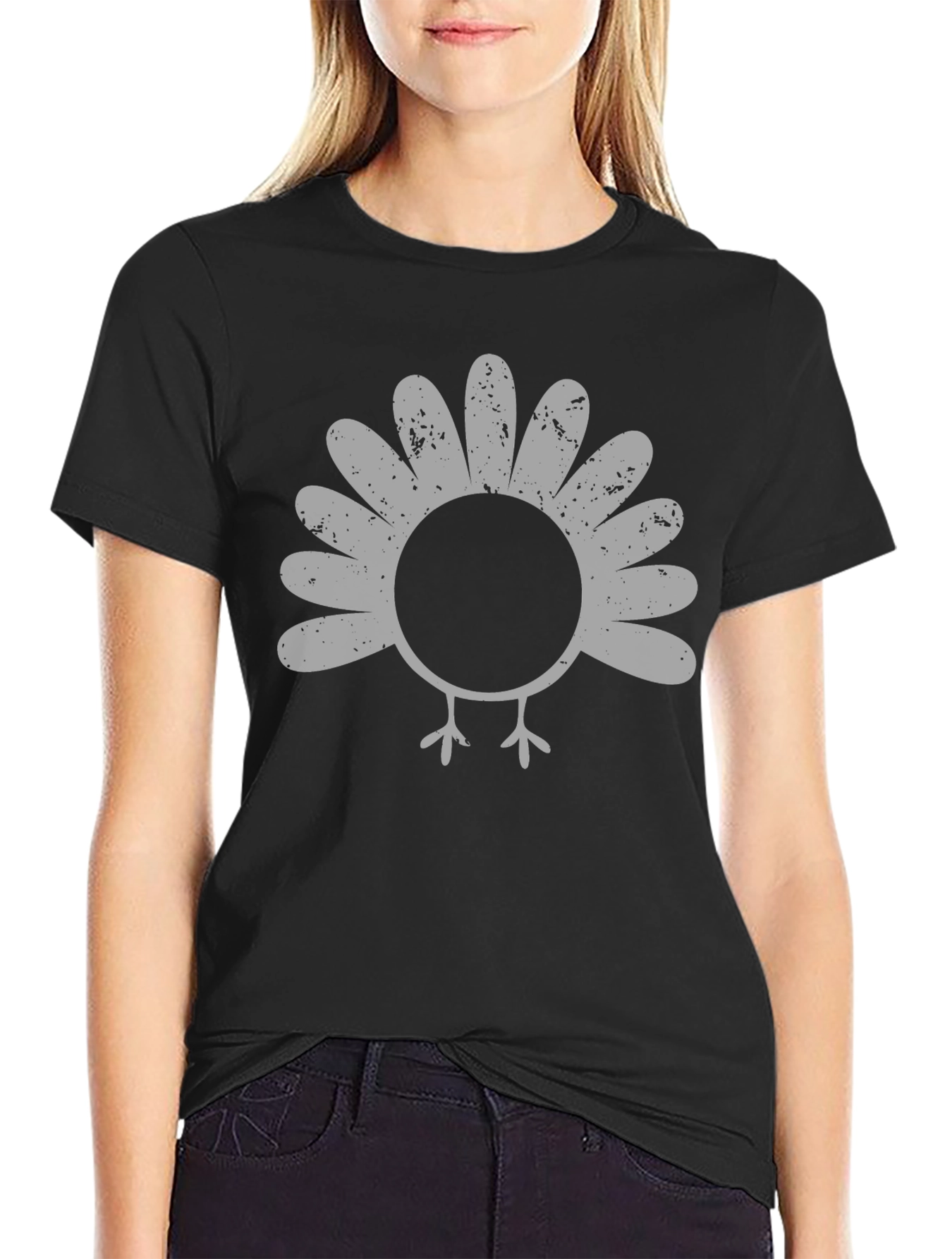 Thanksgiving Turkey Graphic Tee - Black