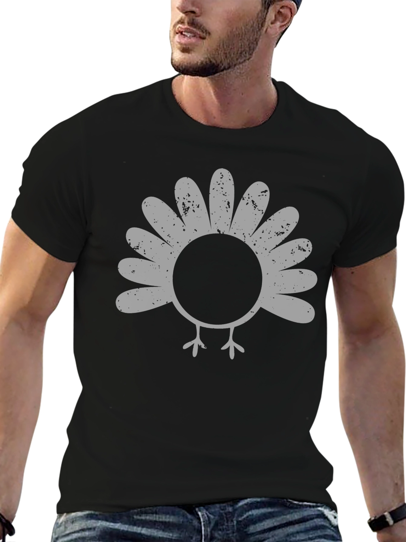 Thanksgiving Turkey Graphic Tee - Black