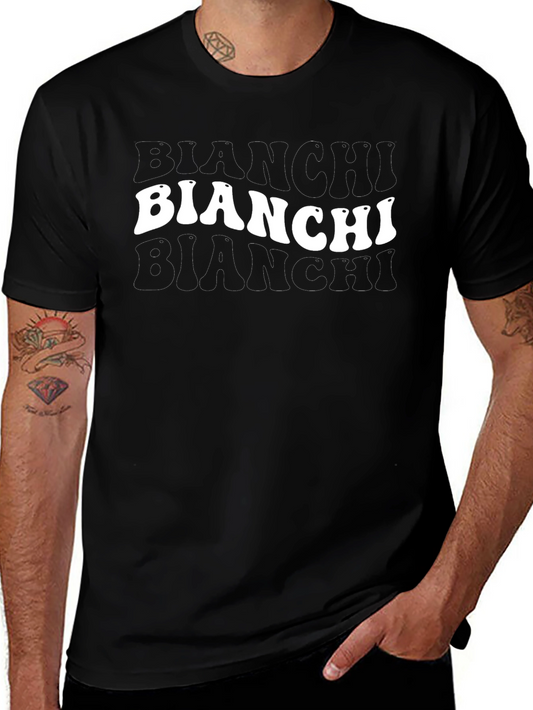Bianchi Logo Mens Black Graphic T-Shirt
