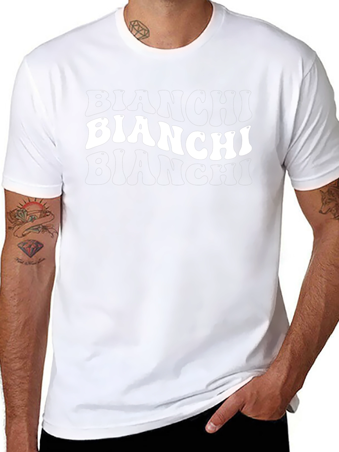 Bianchi Logo Mens Black Graphic T-Shirt