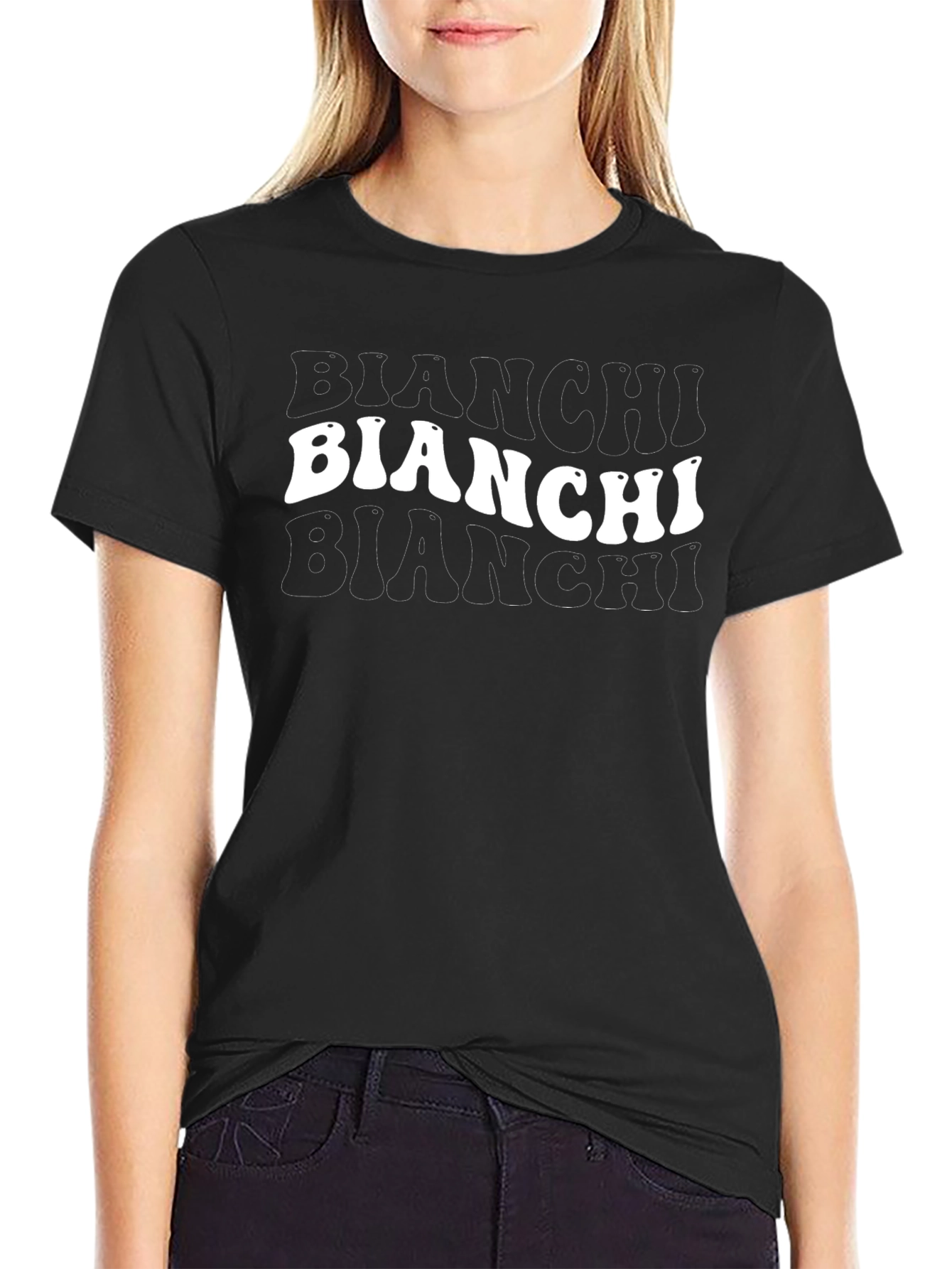 Bianchi Logo Mens Black Graphic T-Shirt