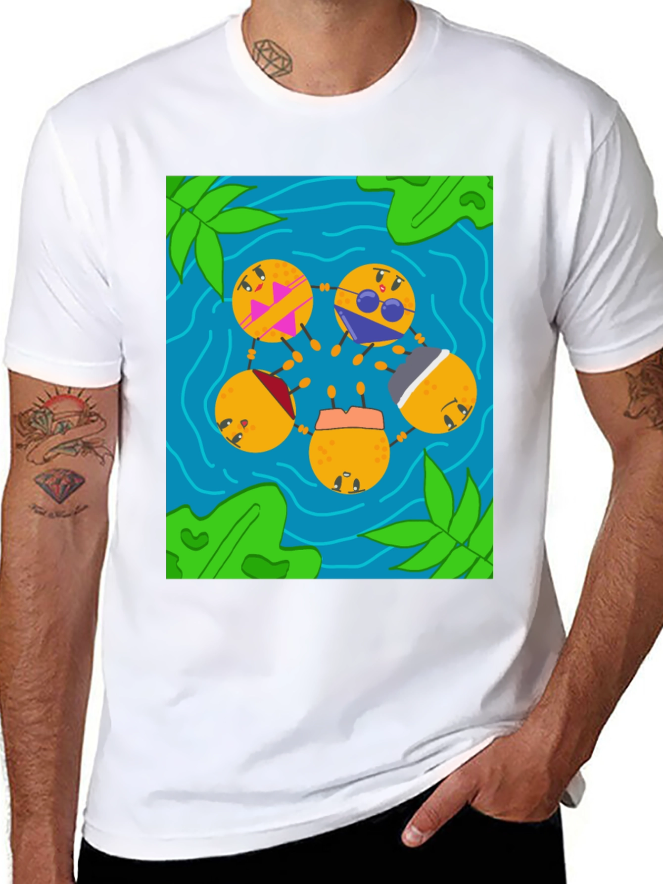 Tropical Oranges Graphic T-Shirt