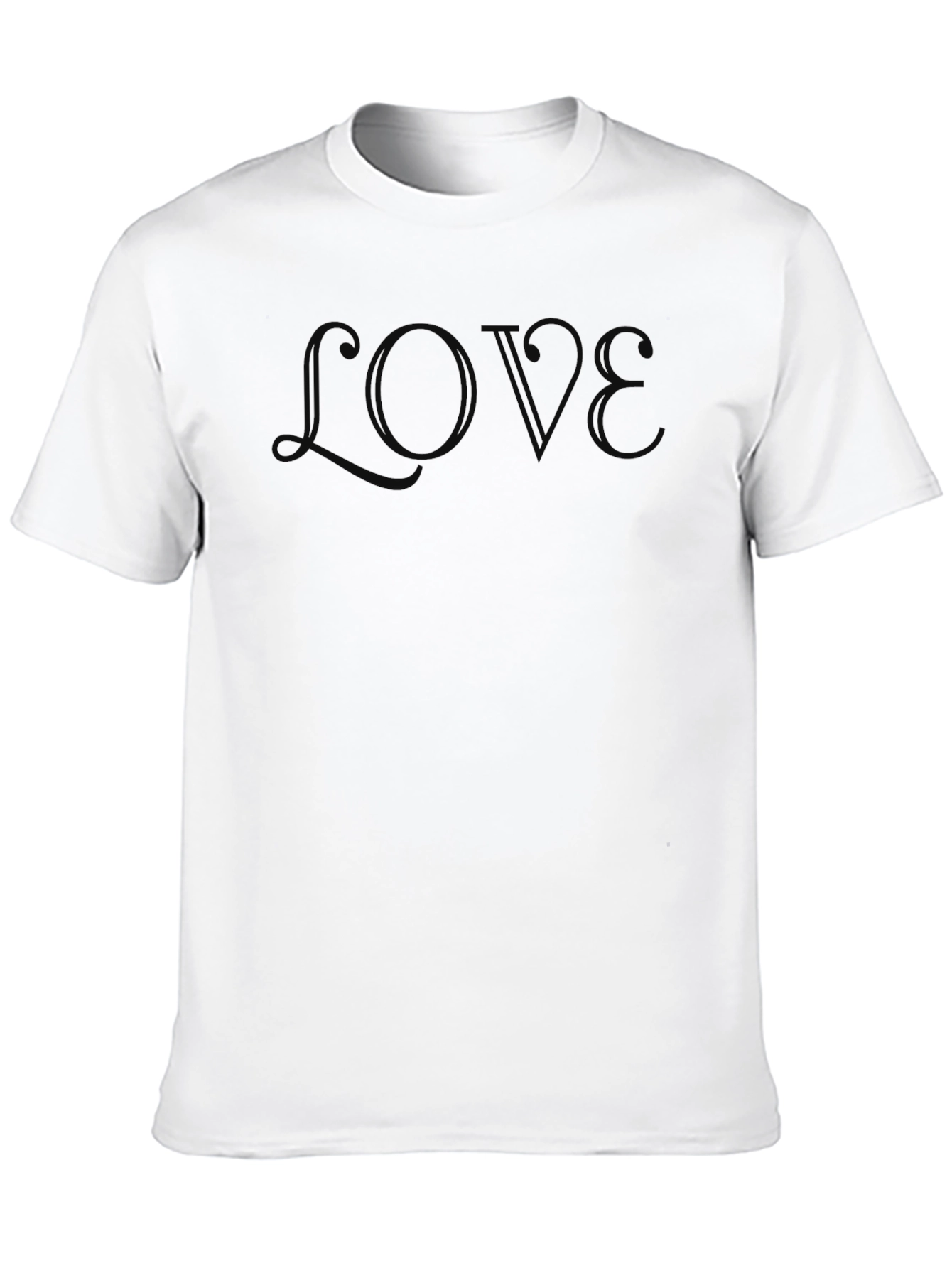 Mens Black LOVE Graphic Crew Neck T-Shirt