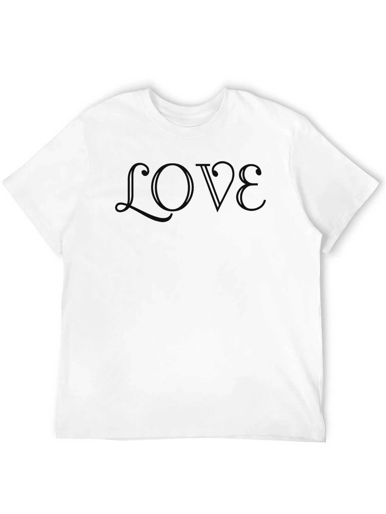 Mens Black LOVE Graphic Crew Neck T-Shirt