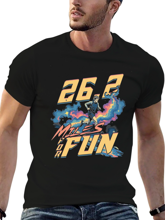 26.2 Miles For Fun Marathon Runner Graphic Tee