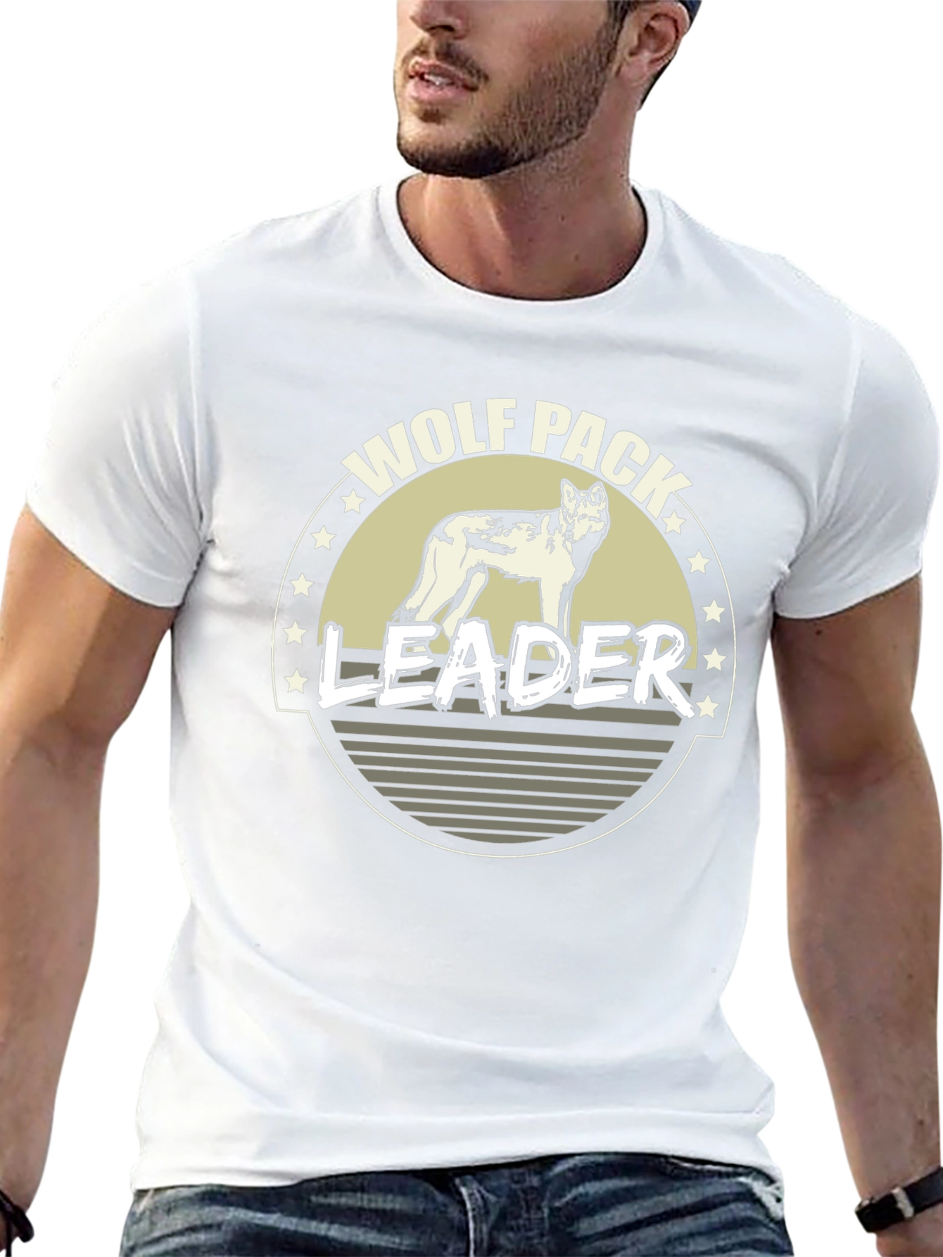 Wolf Pack Leader Graphic T-Shirt - Black
