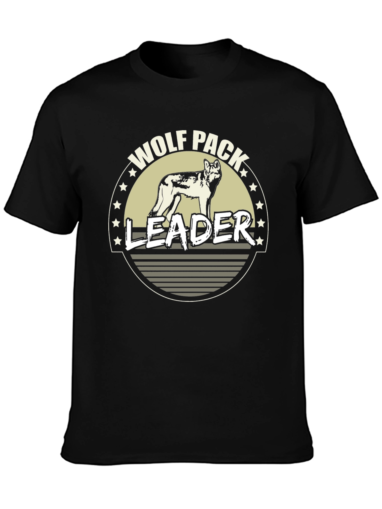 Wolf Pack Leader Graphic T-Shirt - Black