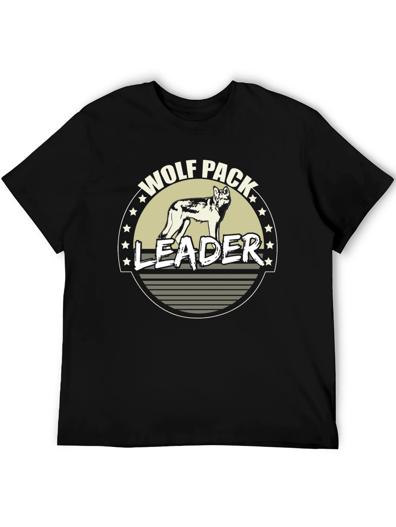 Wolf Pack Leader Graphic T-Shirt - Black